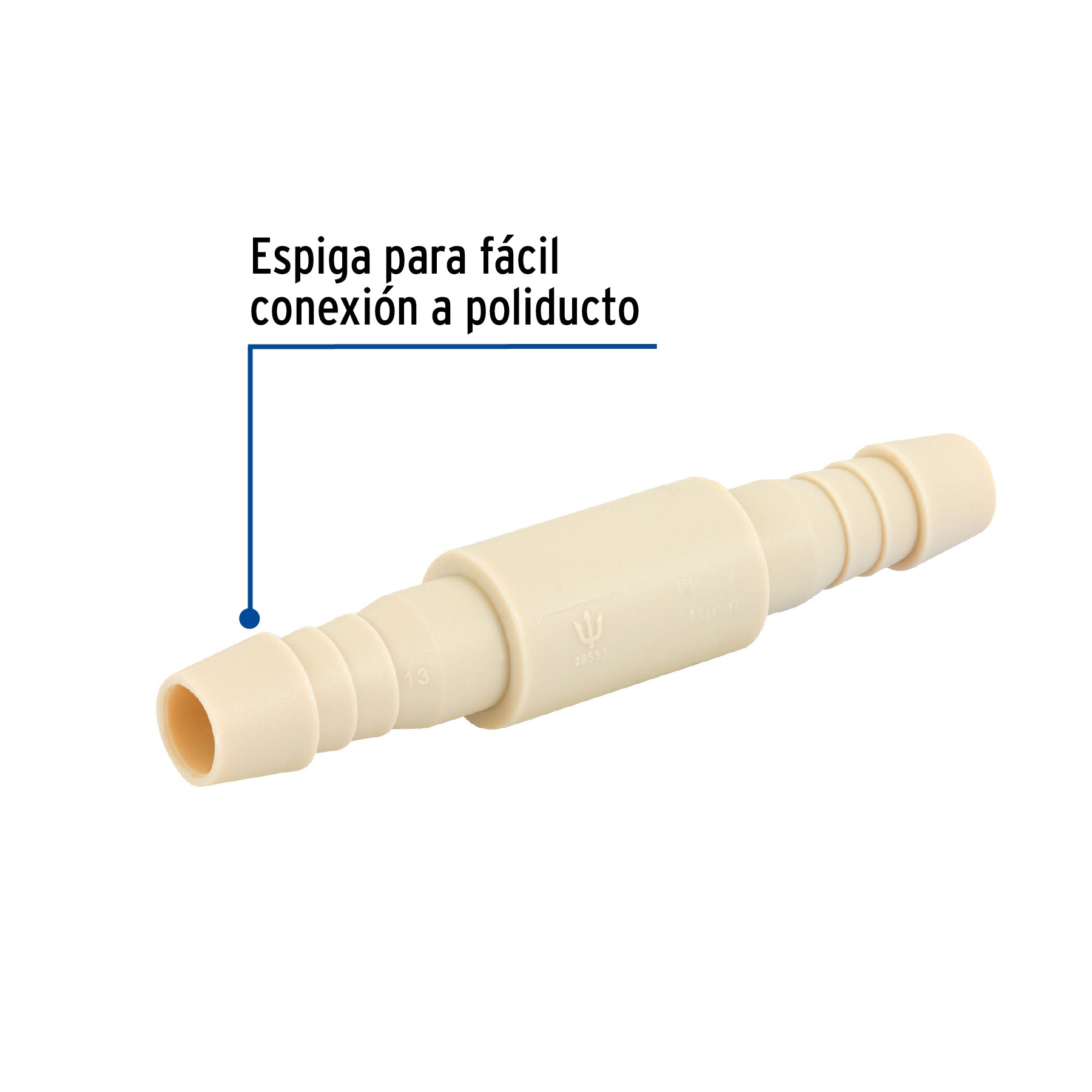 Cople inserción de 1/2" de polipropileno, FOSET