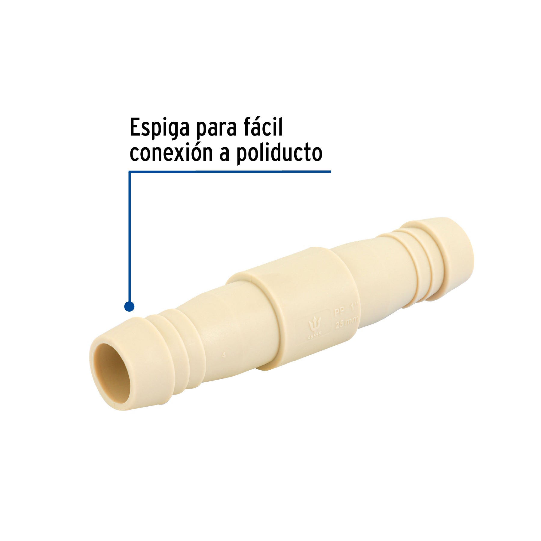 Cople inserción de 1" de polipropileno, FOSET