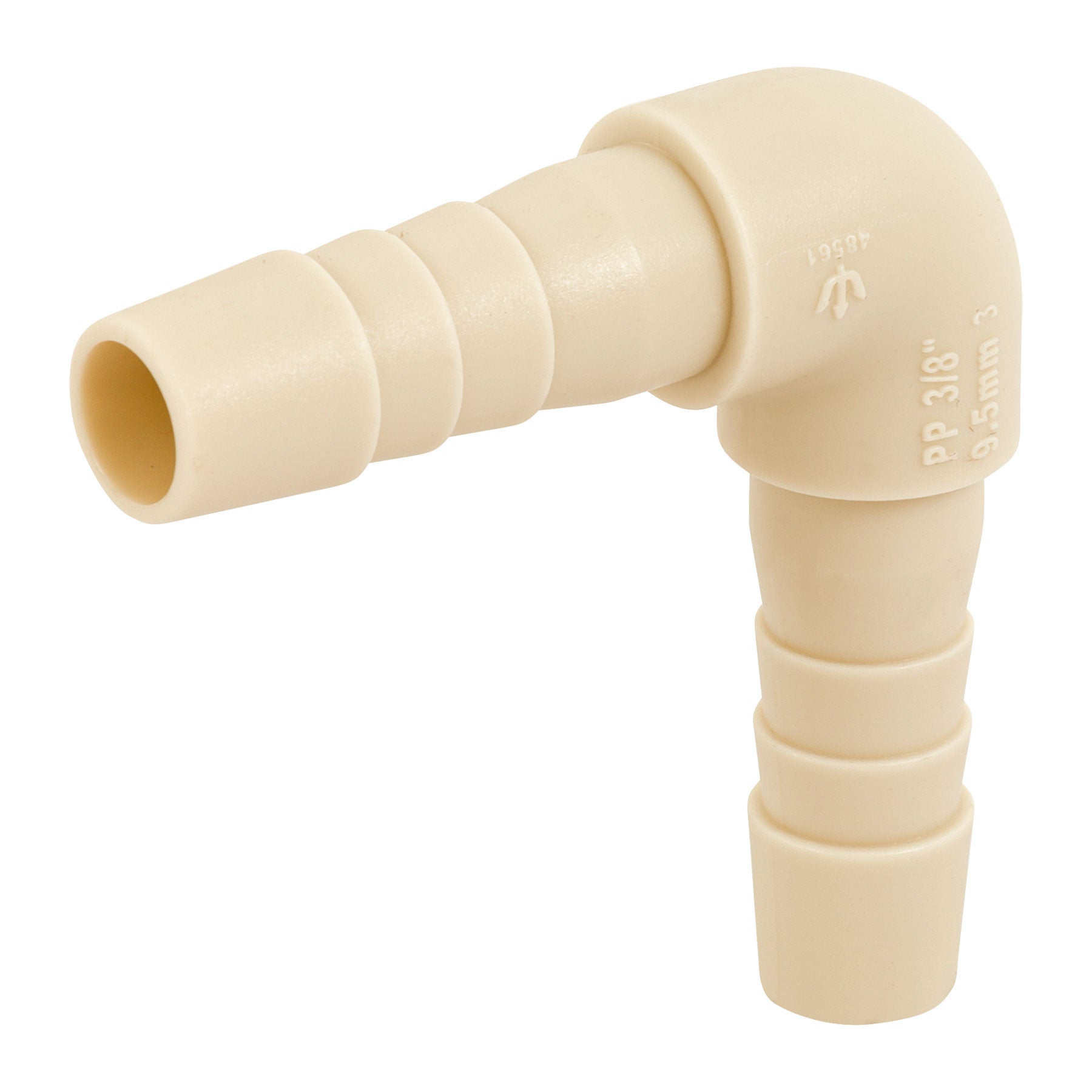 Codo 90° inserción de 3/8" de polipropileno, FOSET