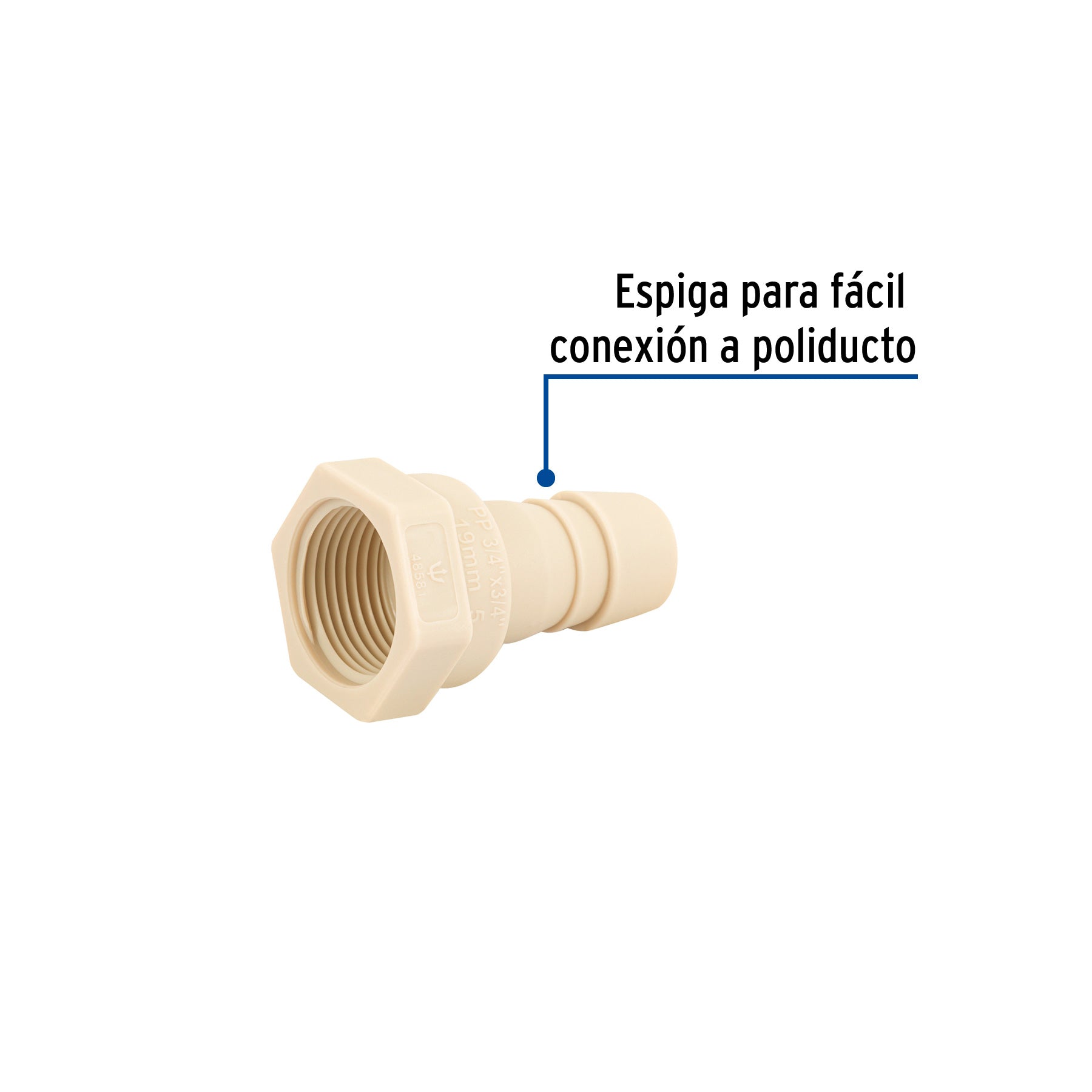 Adaptador inserción rosca interior de 3/4" x 3/4", FOSET