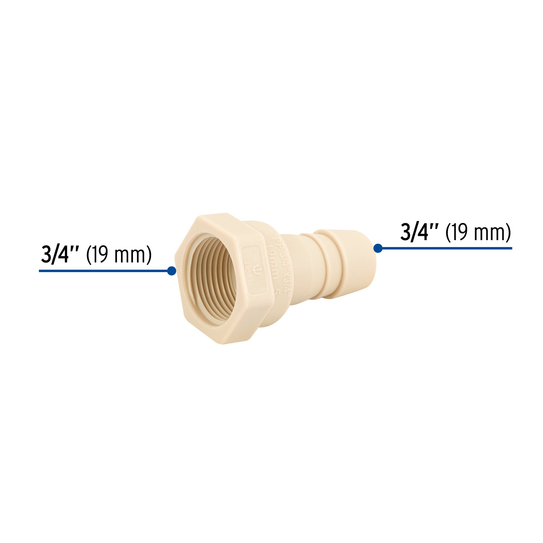 Adaptador inserción rosca interior de 3/4" x 3/4", FOSET