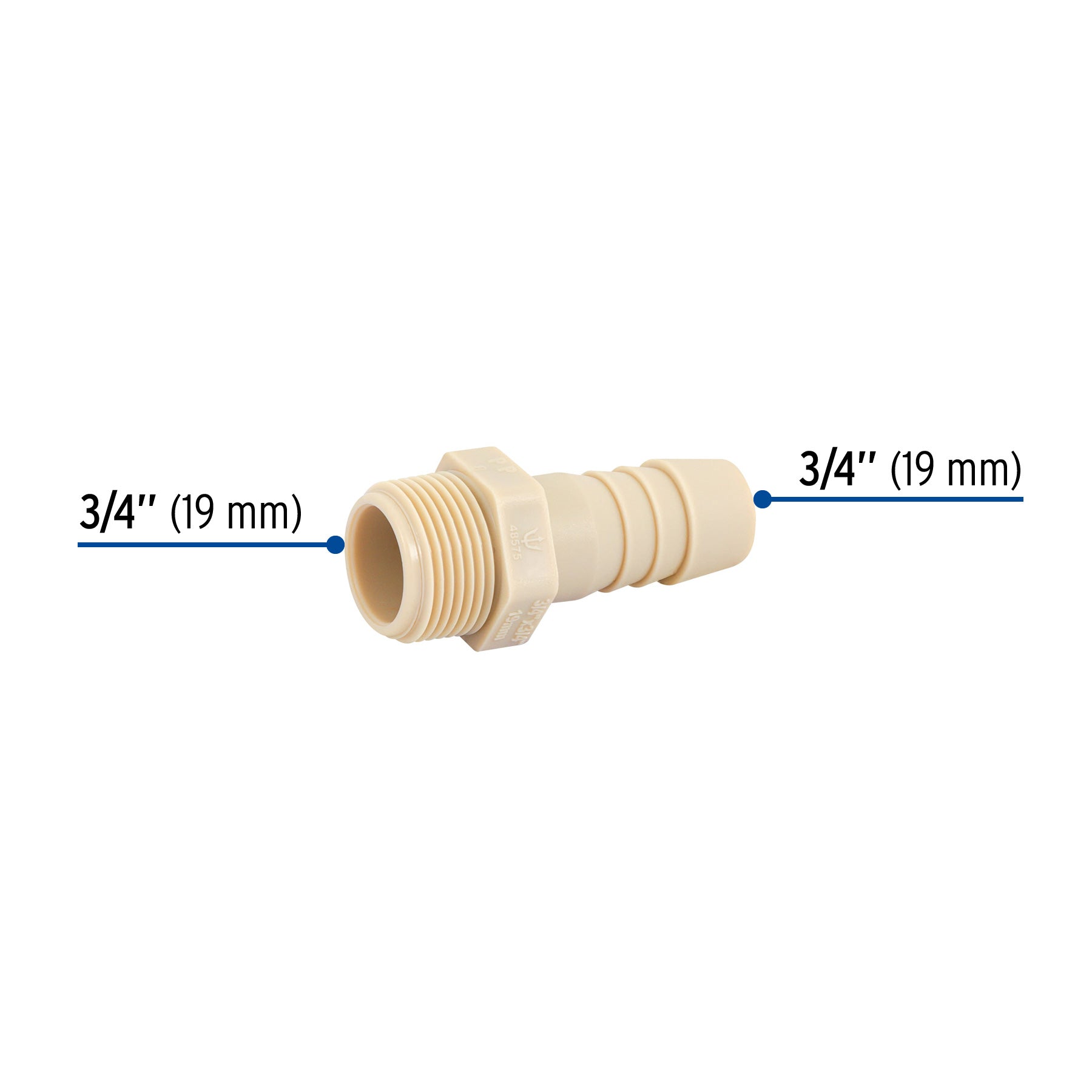 Adaptador inserción rosca exterior de 3/4" x 3/4", FOSET