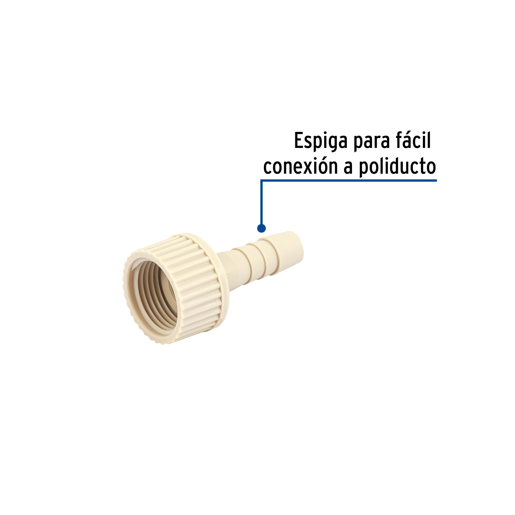 Adaptador hembra movible de polipropileno 3/4" x 3/8", FOSET