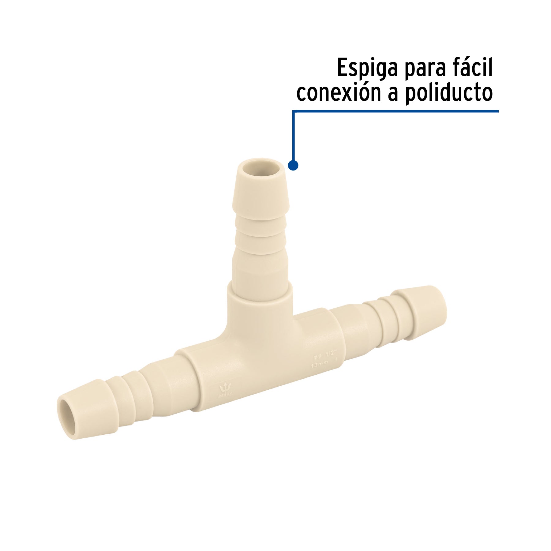 Tee inserción 1/2" de polipropileno, FOSET