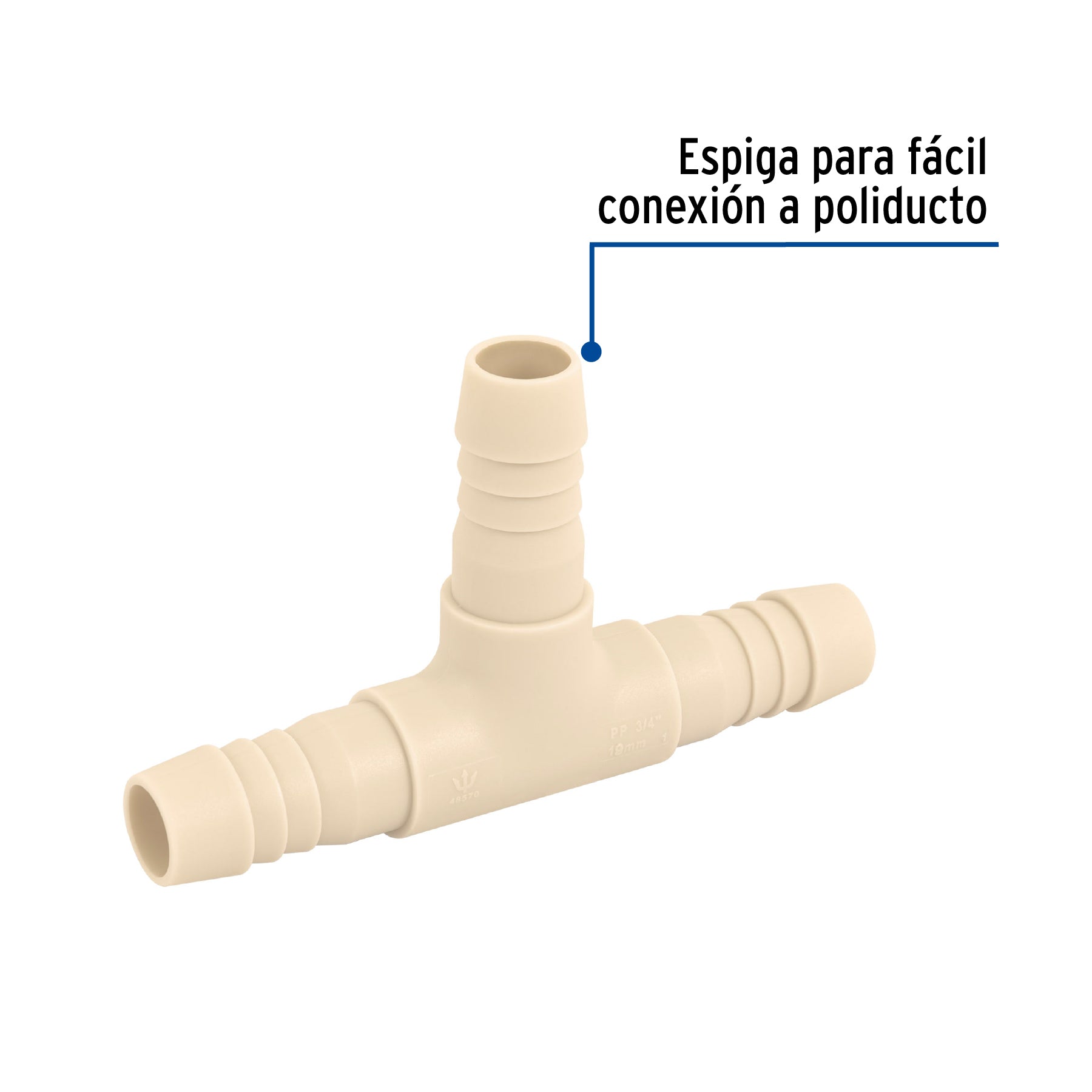 Tee inserción 3/4" de polipropileno, FOSET