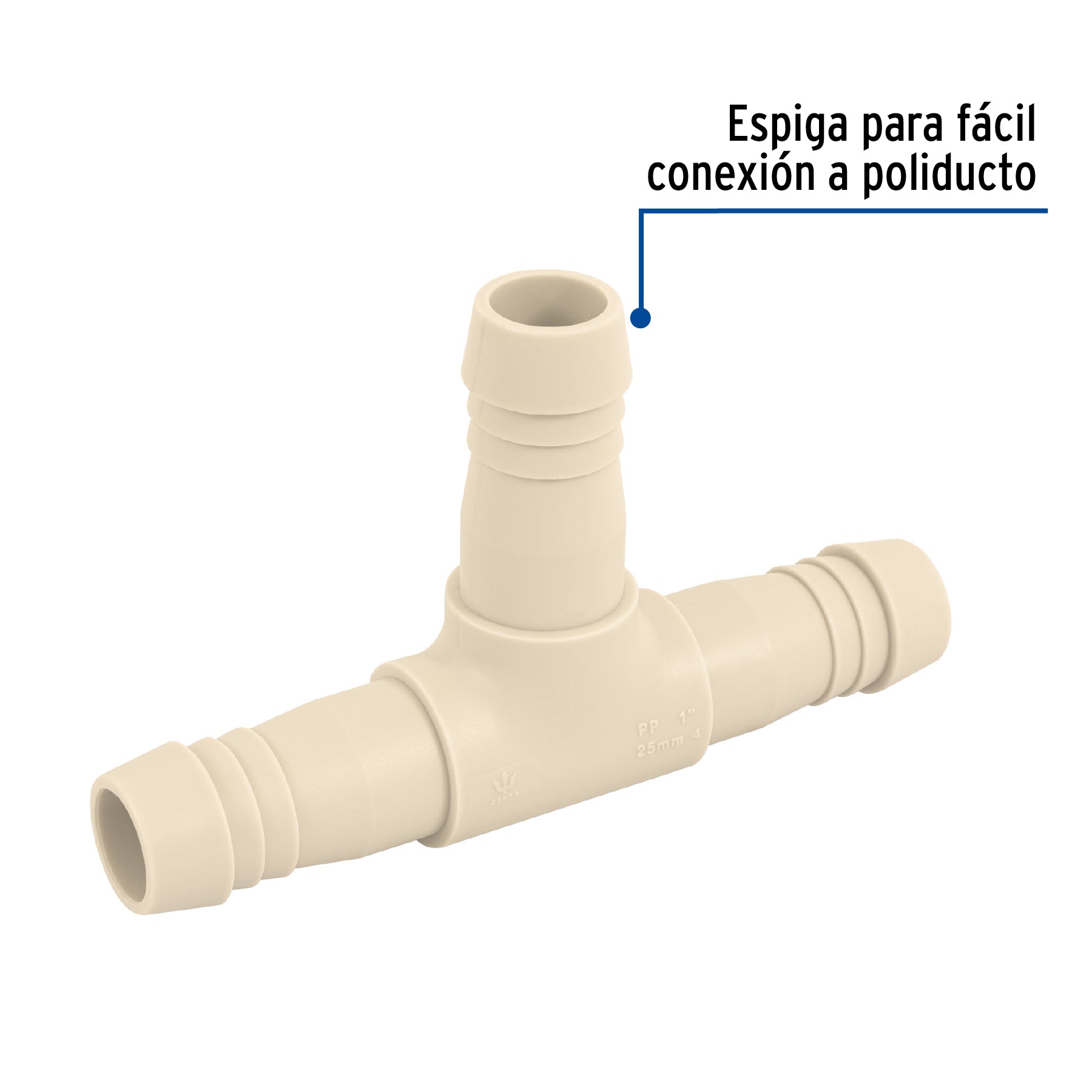 Tee inserción 1" de polipropileno, FOSET