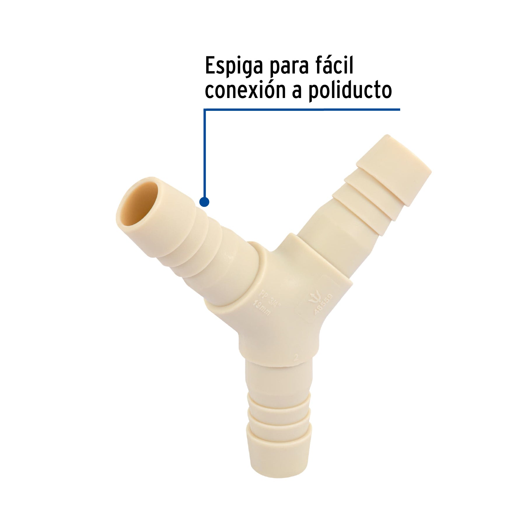 Yee inserción 3/4" de polipropileno, FOSET