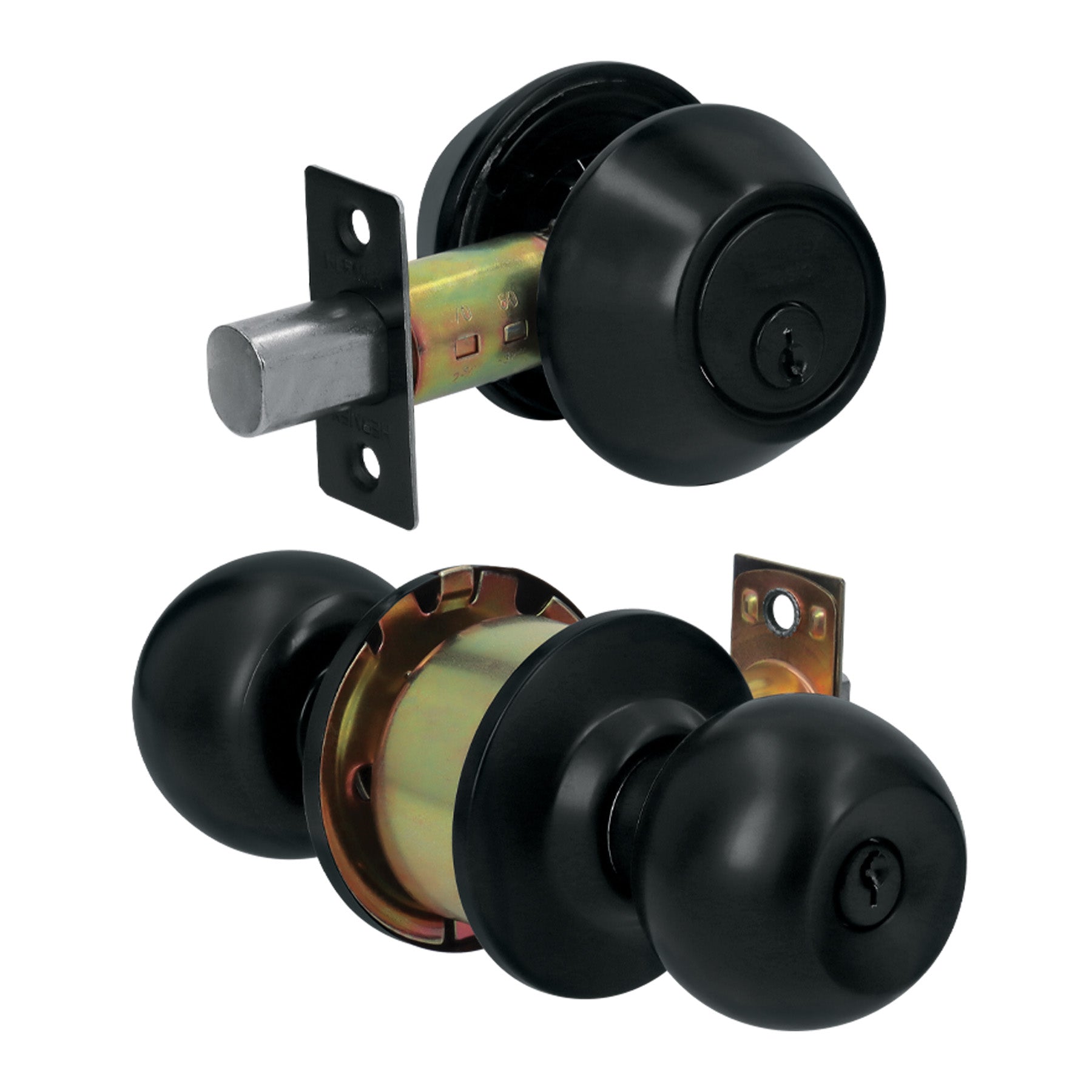 Combo cerraduras, llave-llave, negro, HERMEX BASIC
