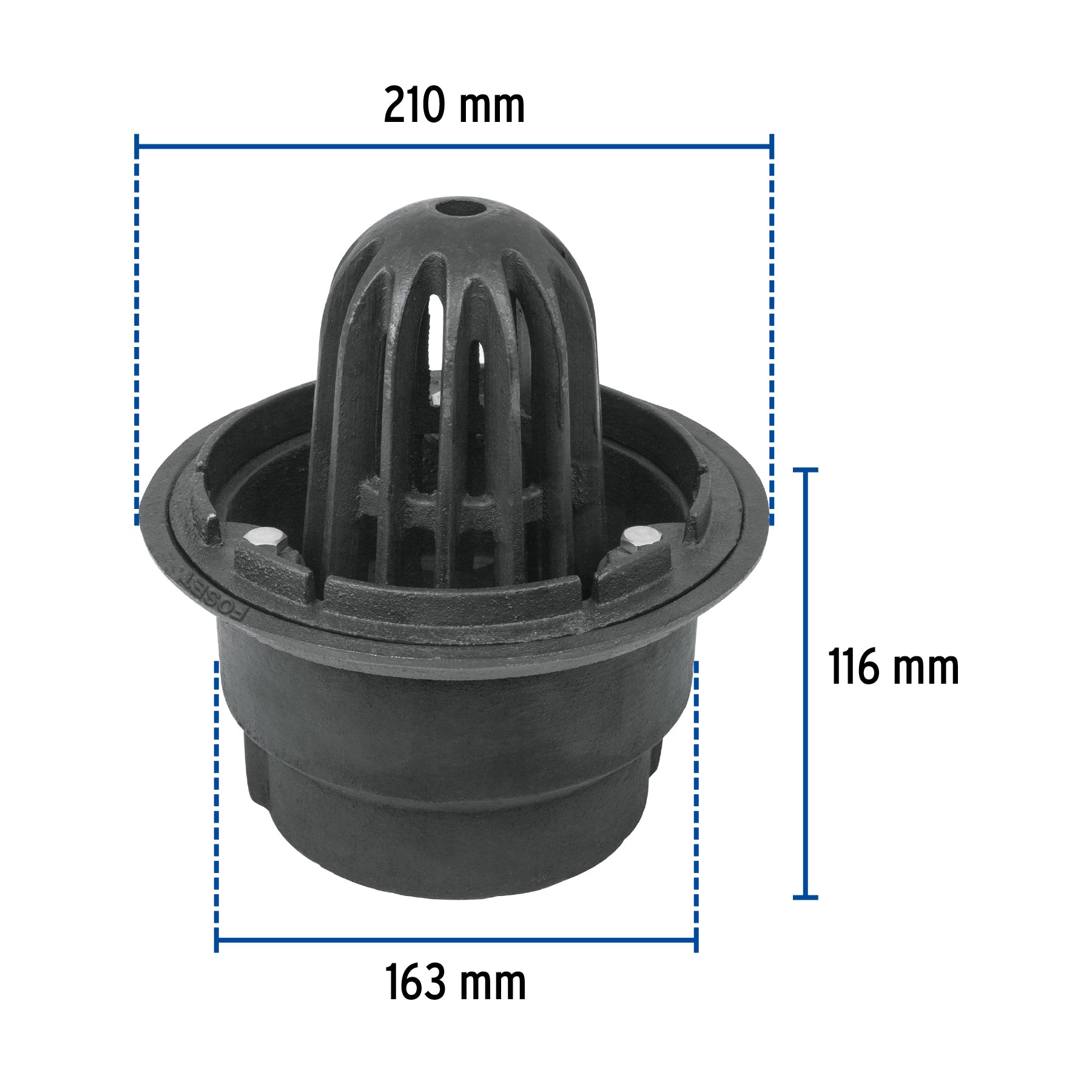 Coladera de hierro de cúpula para azotea, FOSET