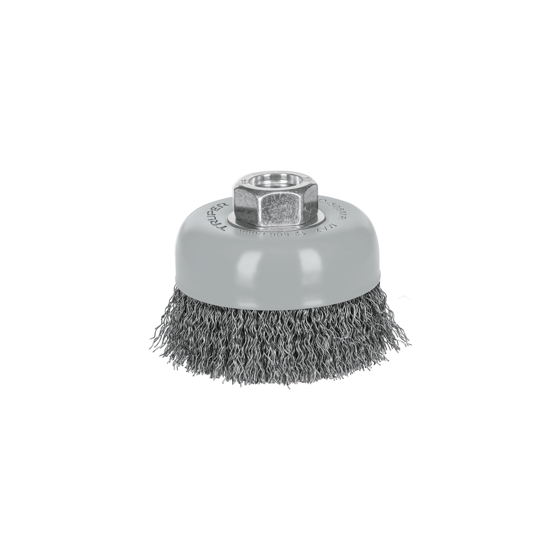 Carda copa 3" alambre ondulado fino, Multi-rosca, TRUPER