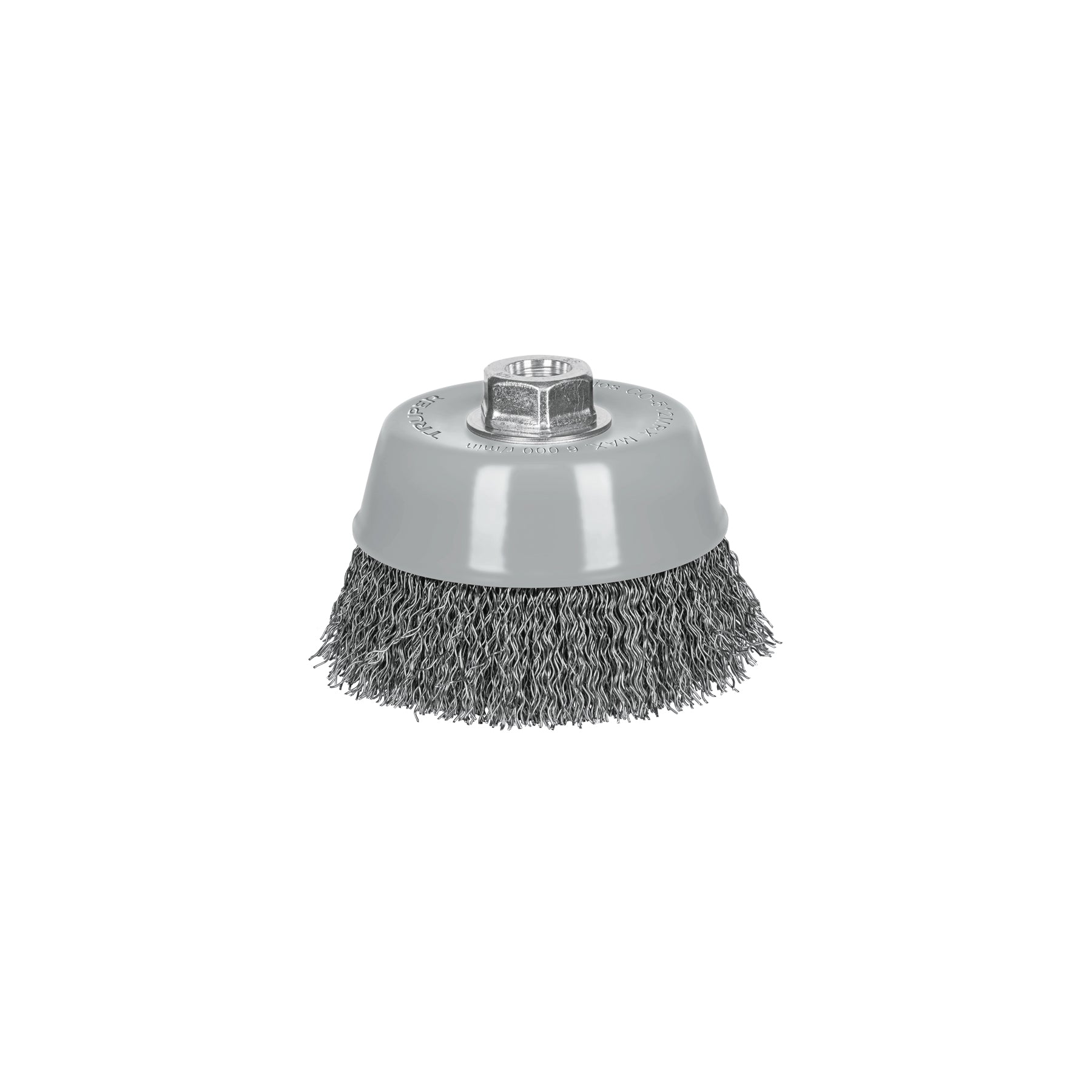 Carda copa 5" alambre ondulado grueso, Multi-rosca, TRUPER