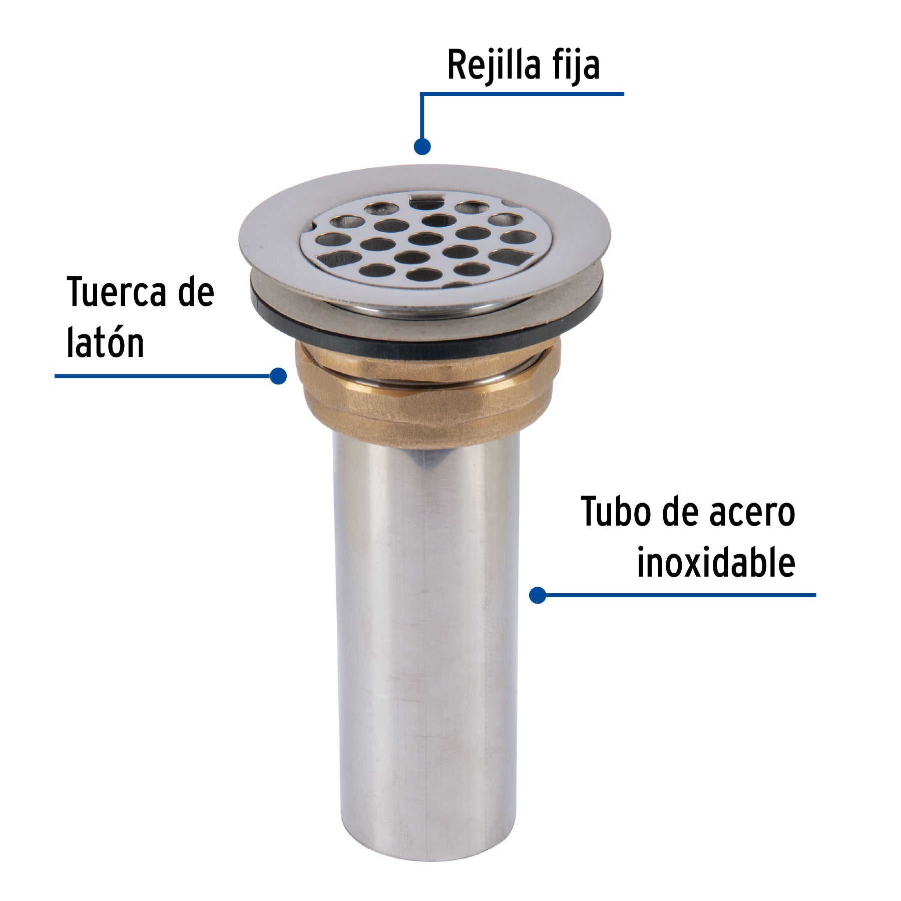 Contrarejilla 2-1/2" inox, tipo bar, FOSET