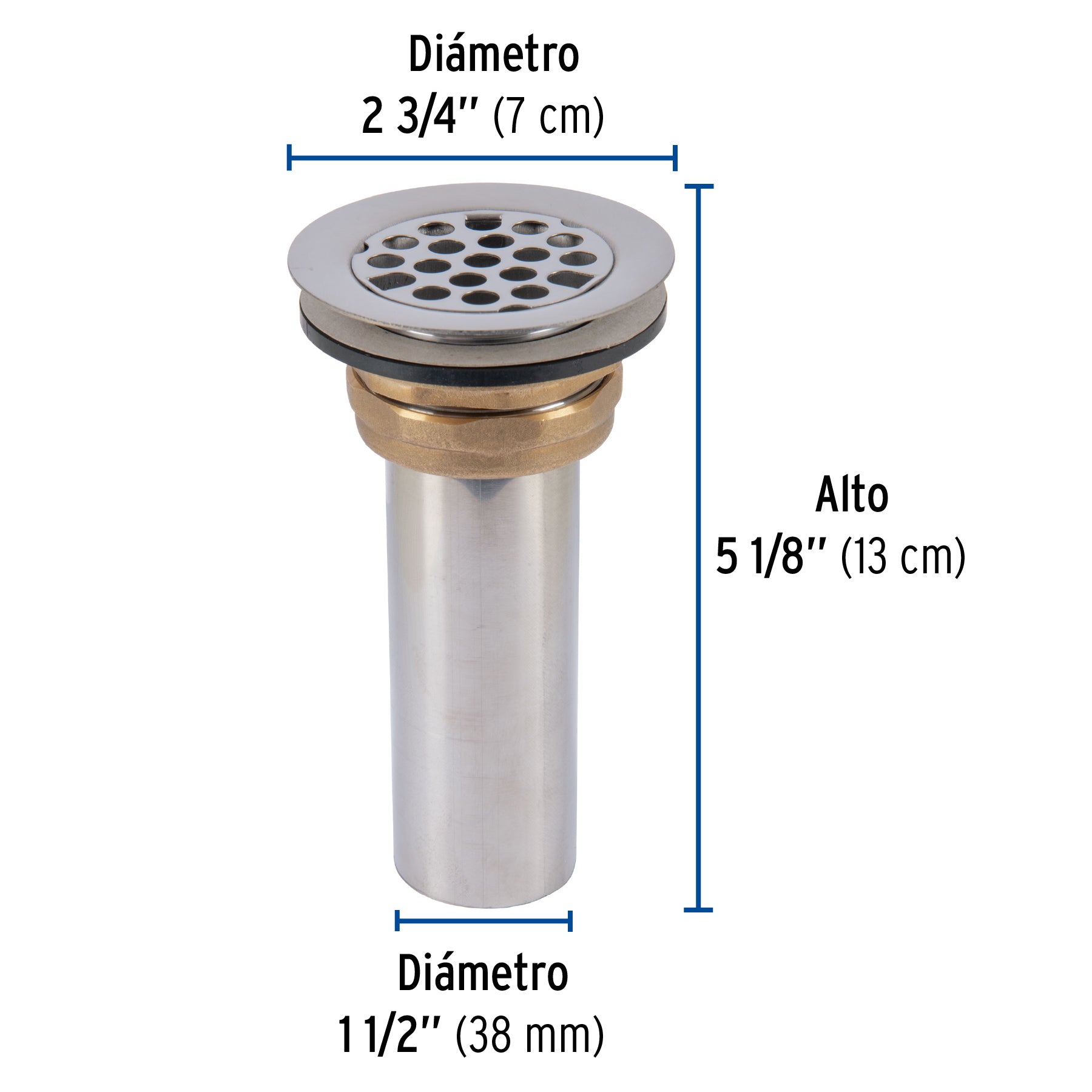 Contrarejilla 2-1/2" inox, tipo bar, FOSET