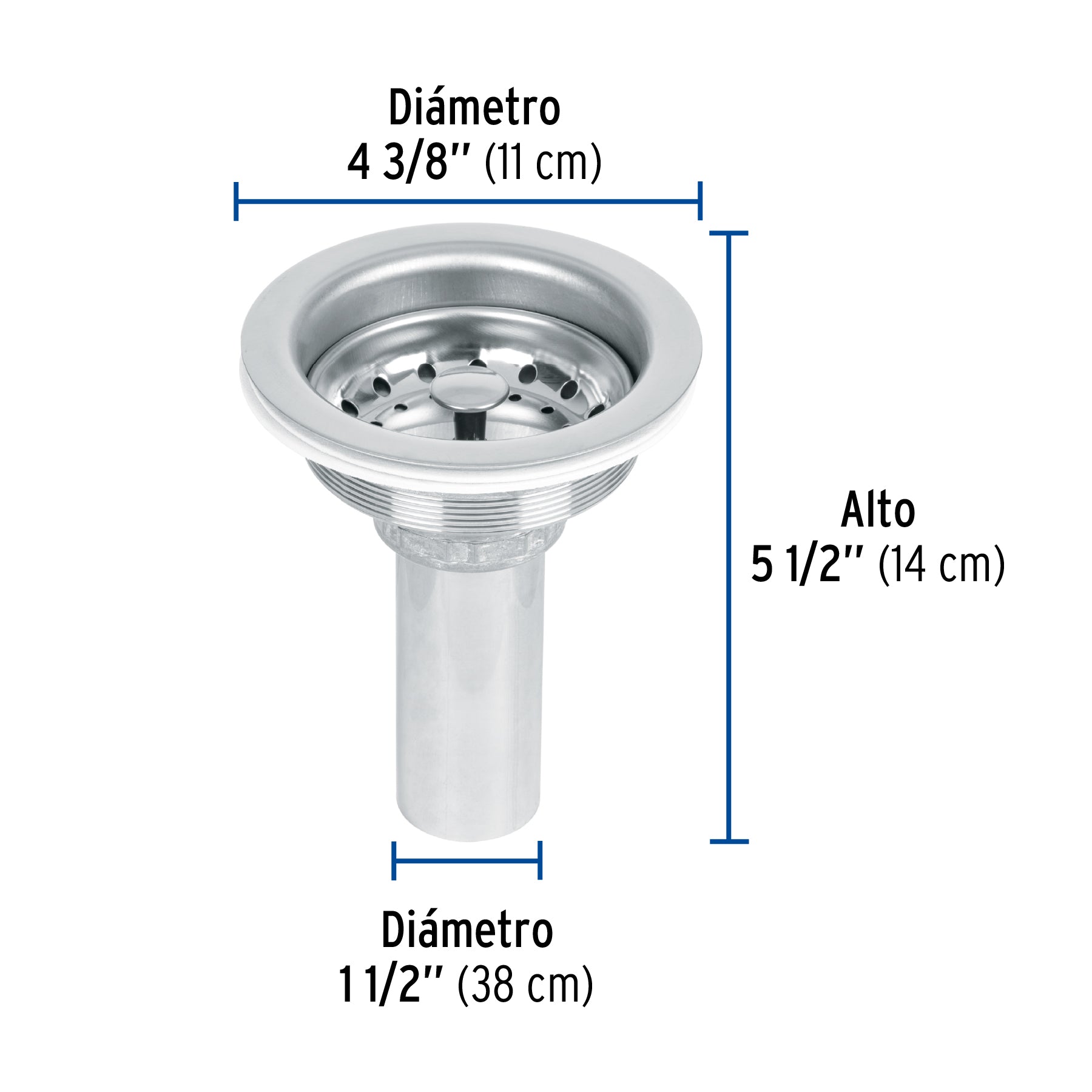 Contracanasta 3-1/2" inox, tubo inox, FOSET