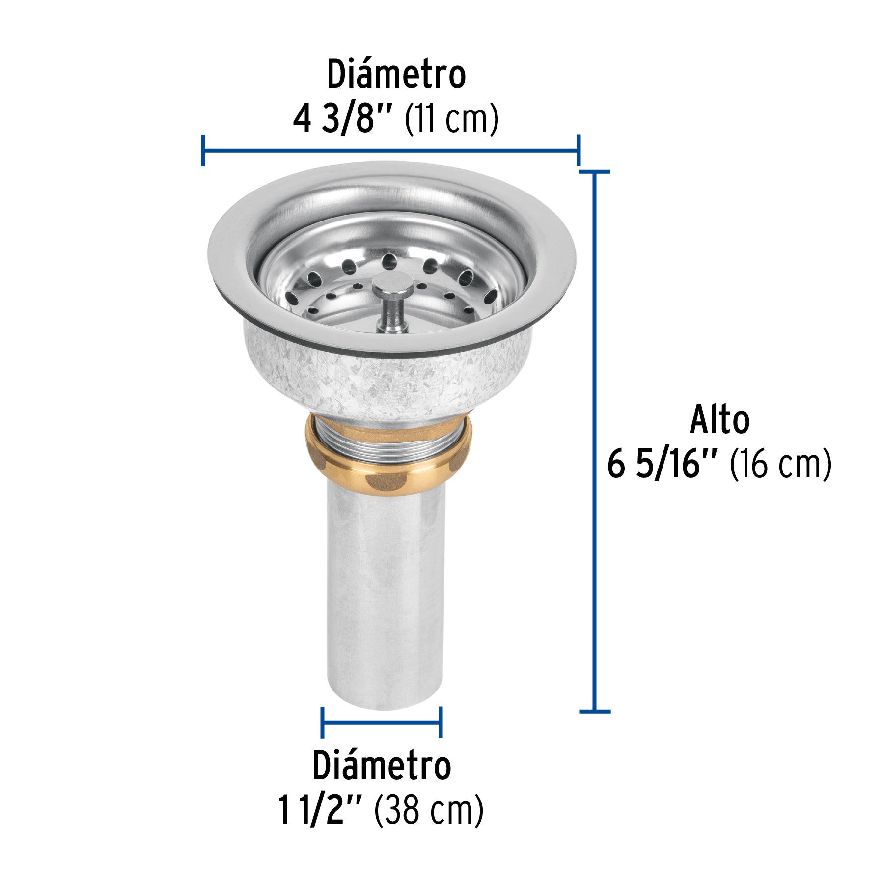 Contracanasta 3-1/2" inox, instala-fácil, tubo inox, FOSET