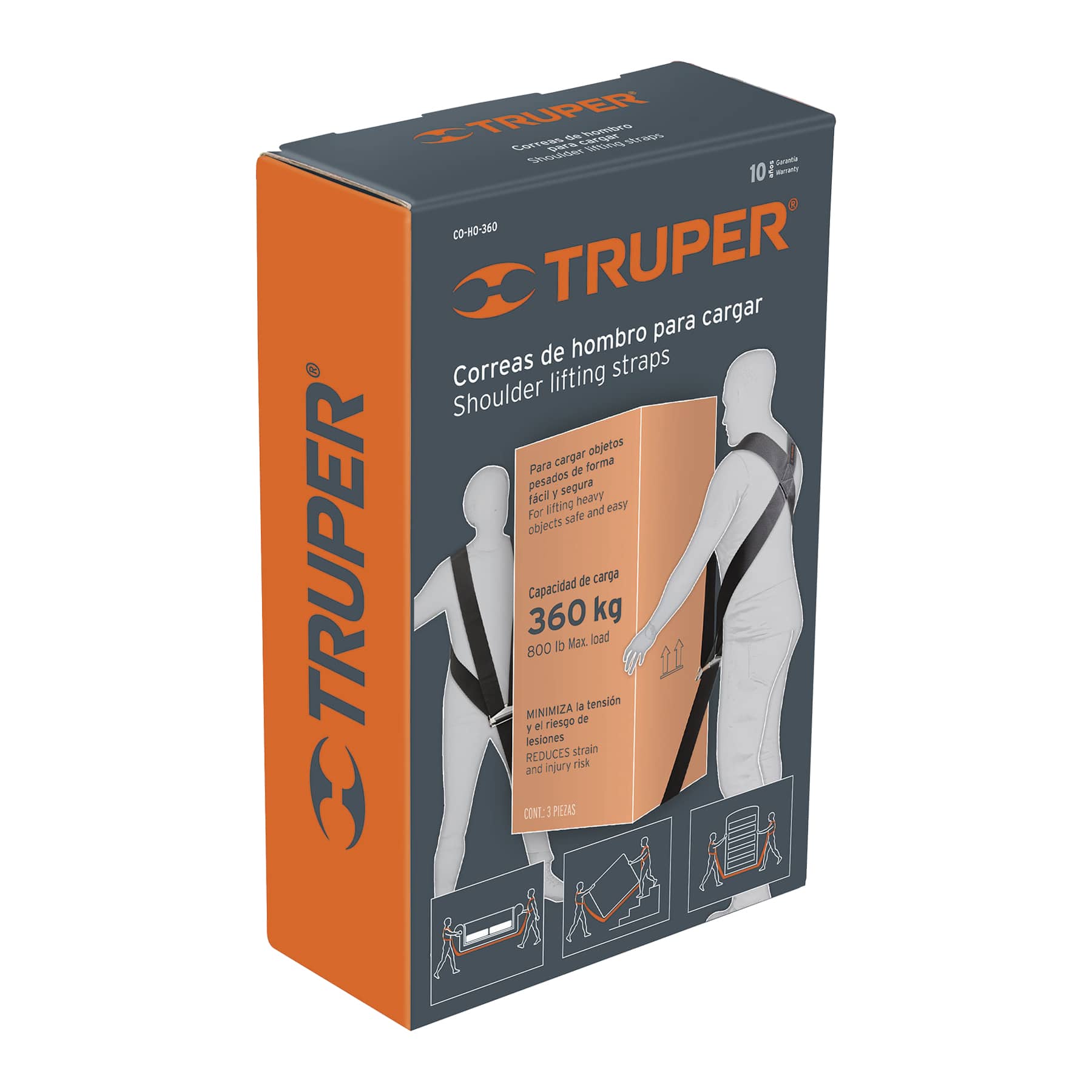 Correas de hombro para cargar, capacidad máx. 360 kg, TRUPER