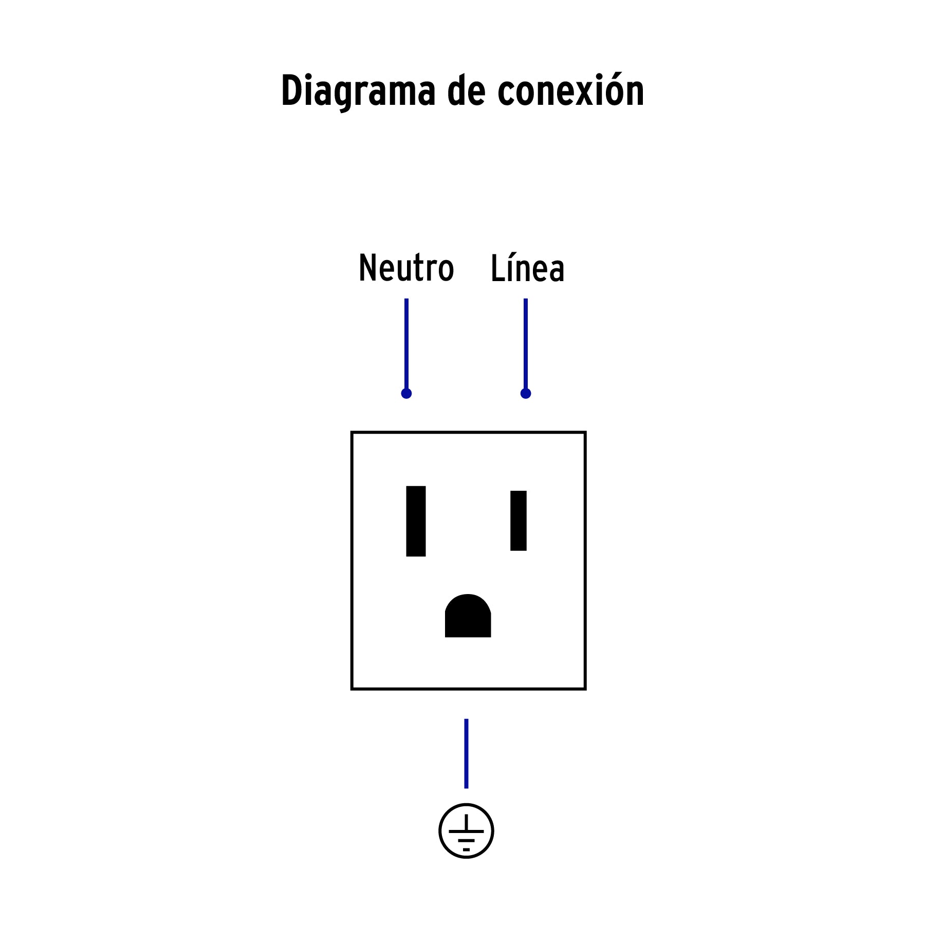 Contacto aterrizado, 1.5 módulos, línea Española, negro