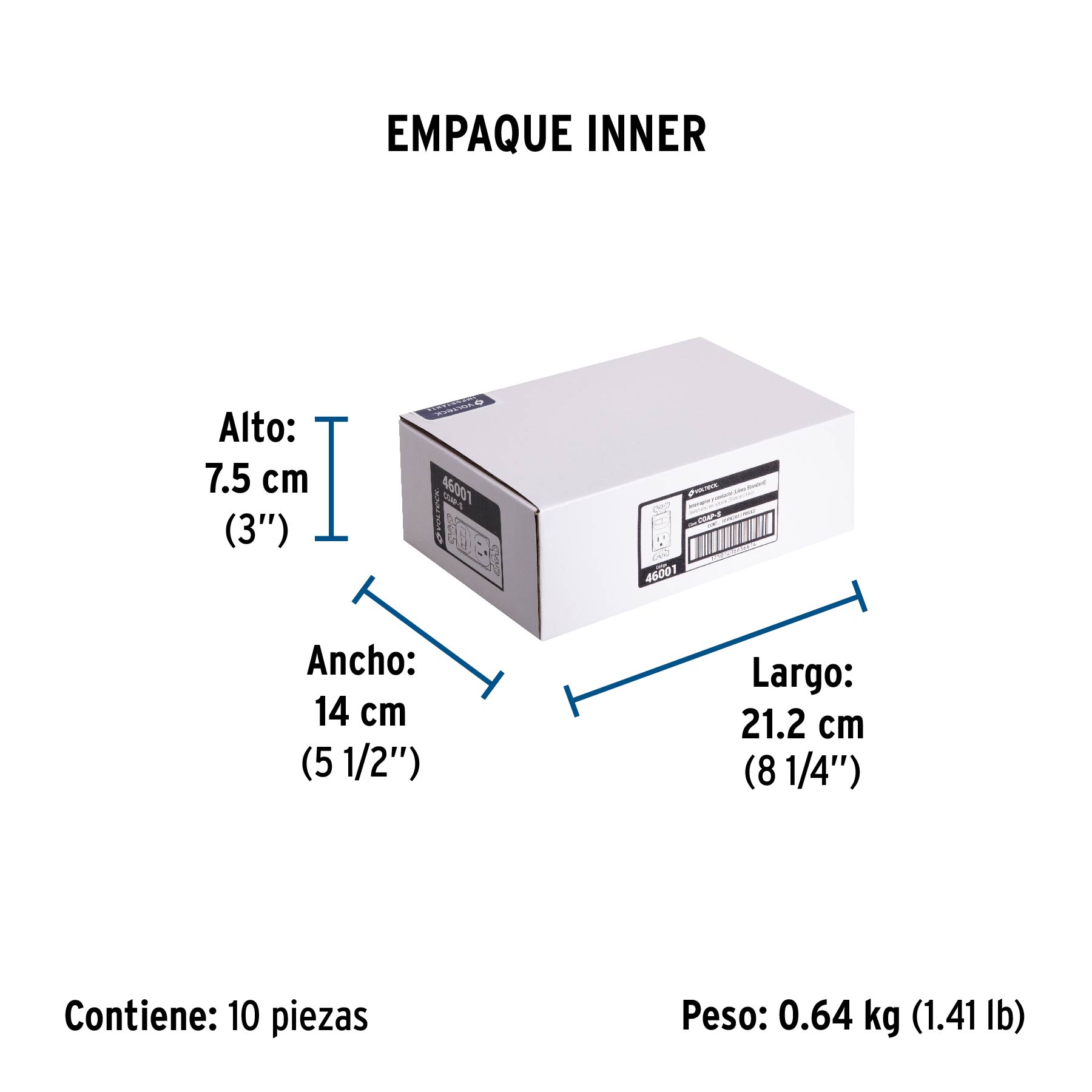 Interruptor de palanca con contacto, Standard, marfil - Empaque