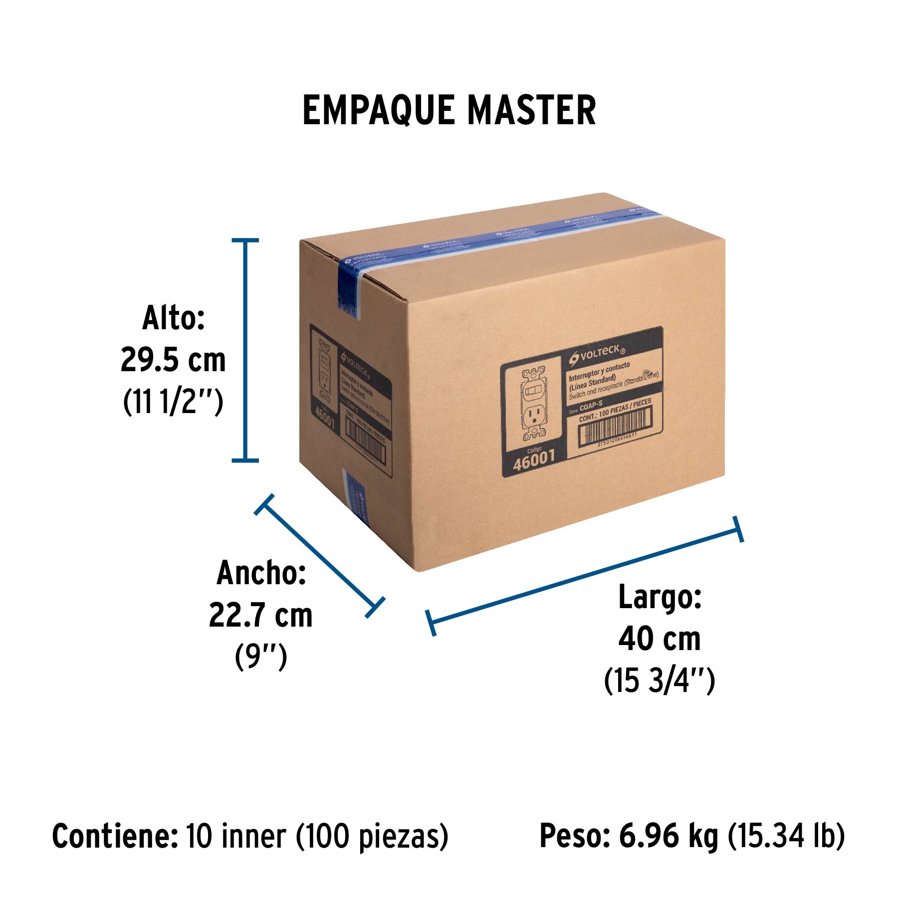 Interruptor de palanca con contacto, Standard, marfil - Empaque