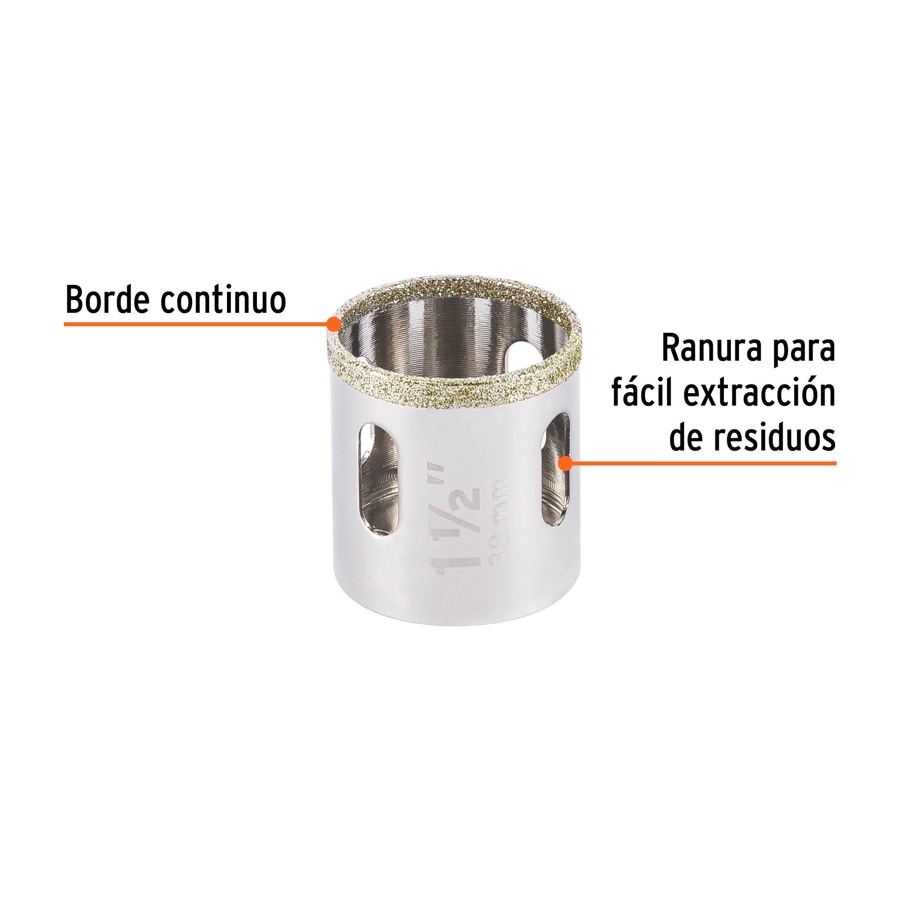 Brocasierra diamante 1-1/2" borde continuo, TRUPER