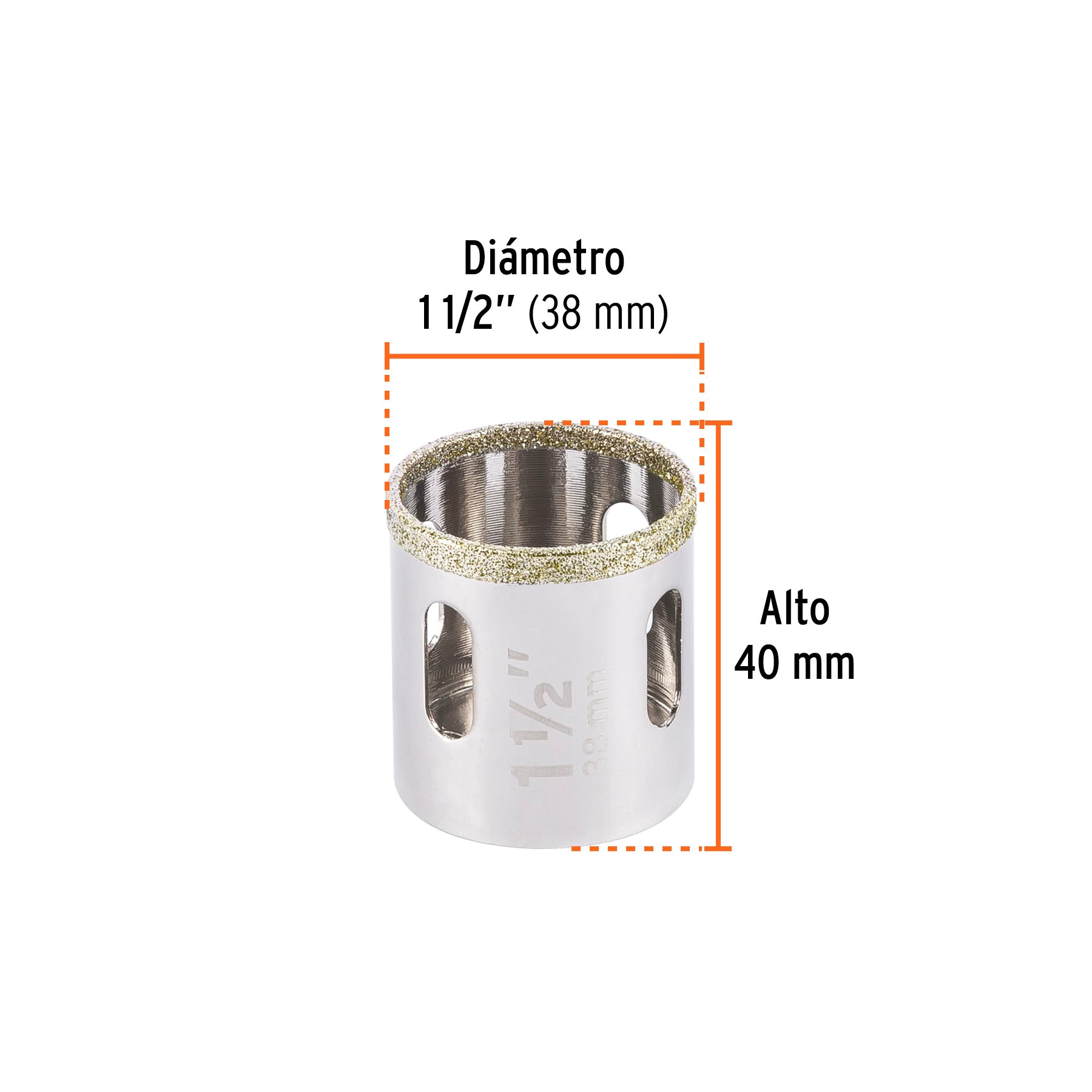 Brocasierra diamante 1-1/2" borde continuo, TRUPER