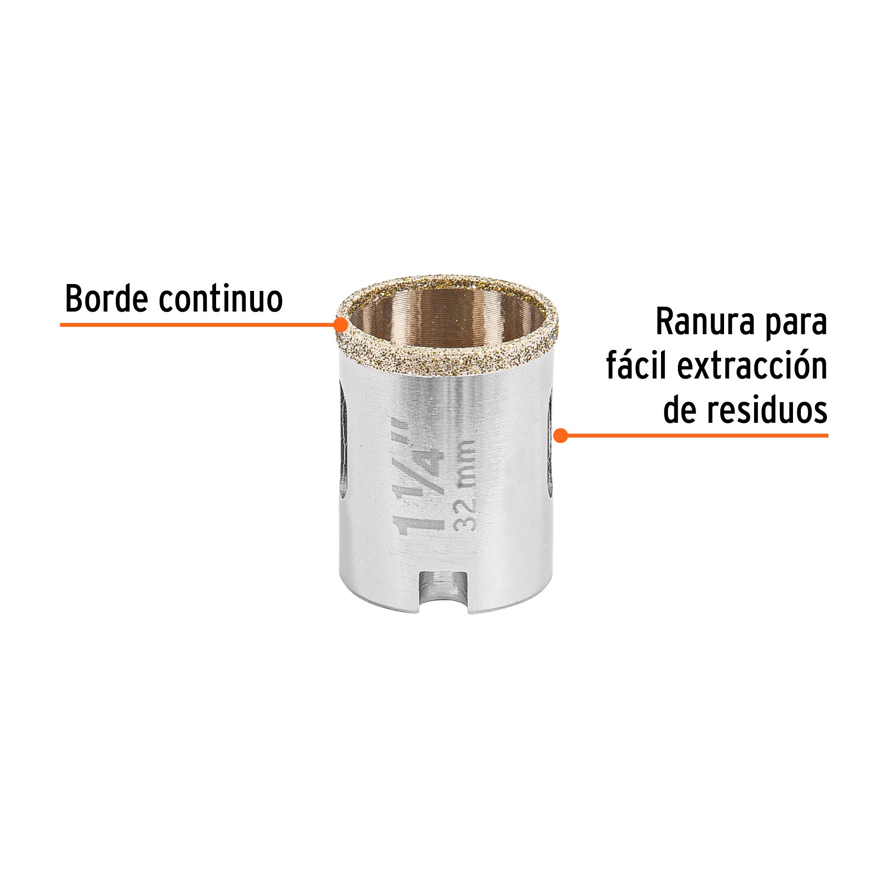 Brocasierra diamante 1-1/4" borde continuo, TRUPER