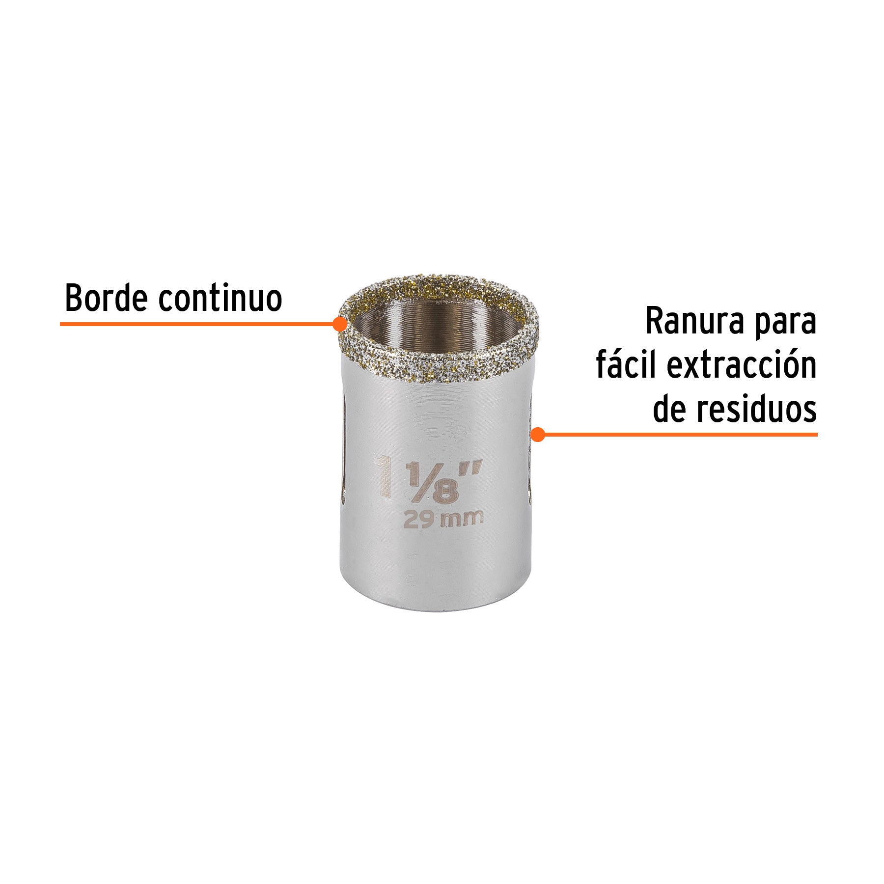 Brocasierra diamante 1-1/8" borde continuo, TRUPER