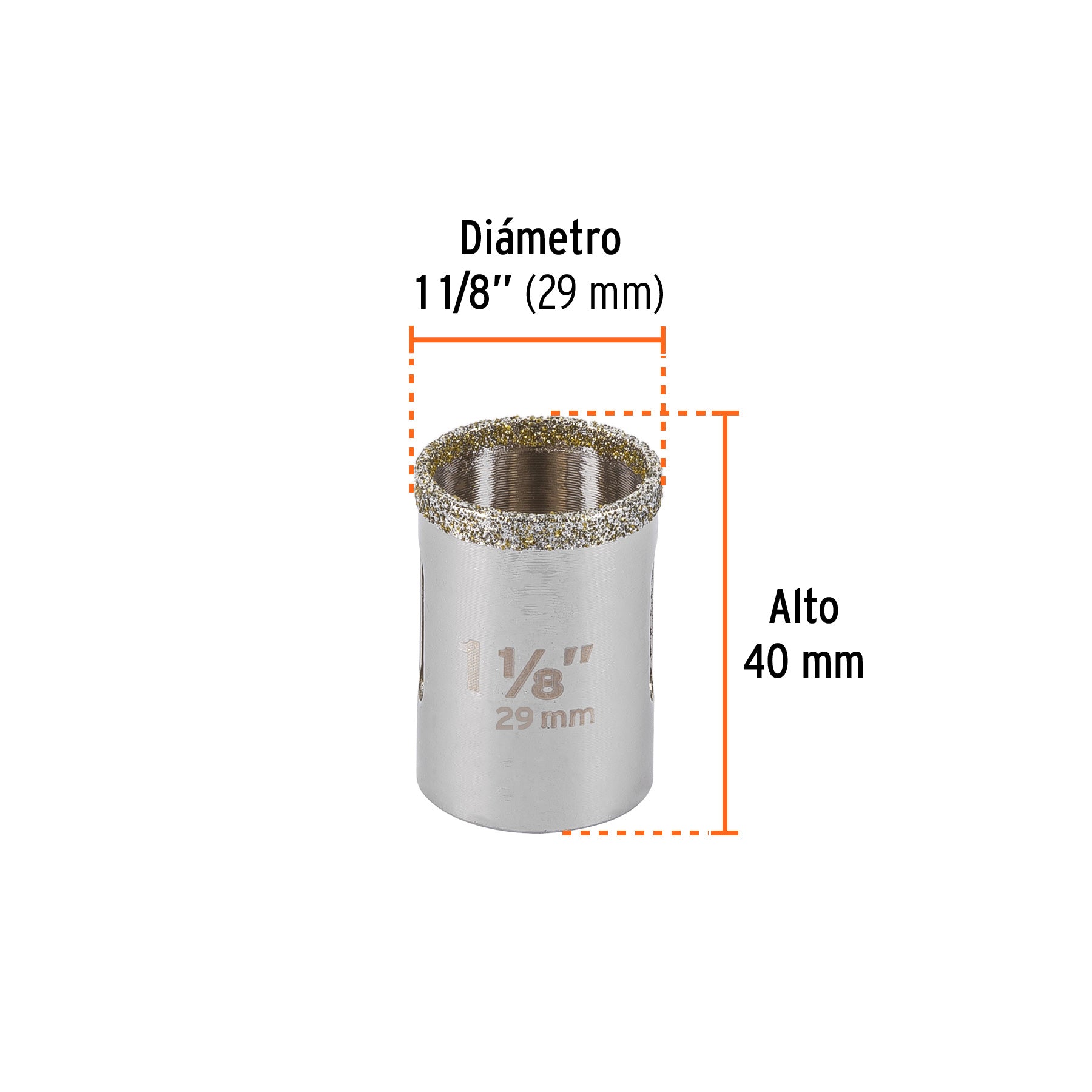 Brocasierra diamante 1-1/8" borde continuo, TRUPER