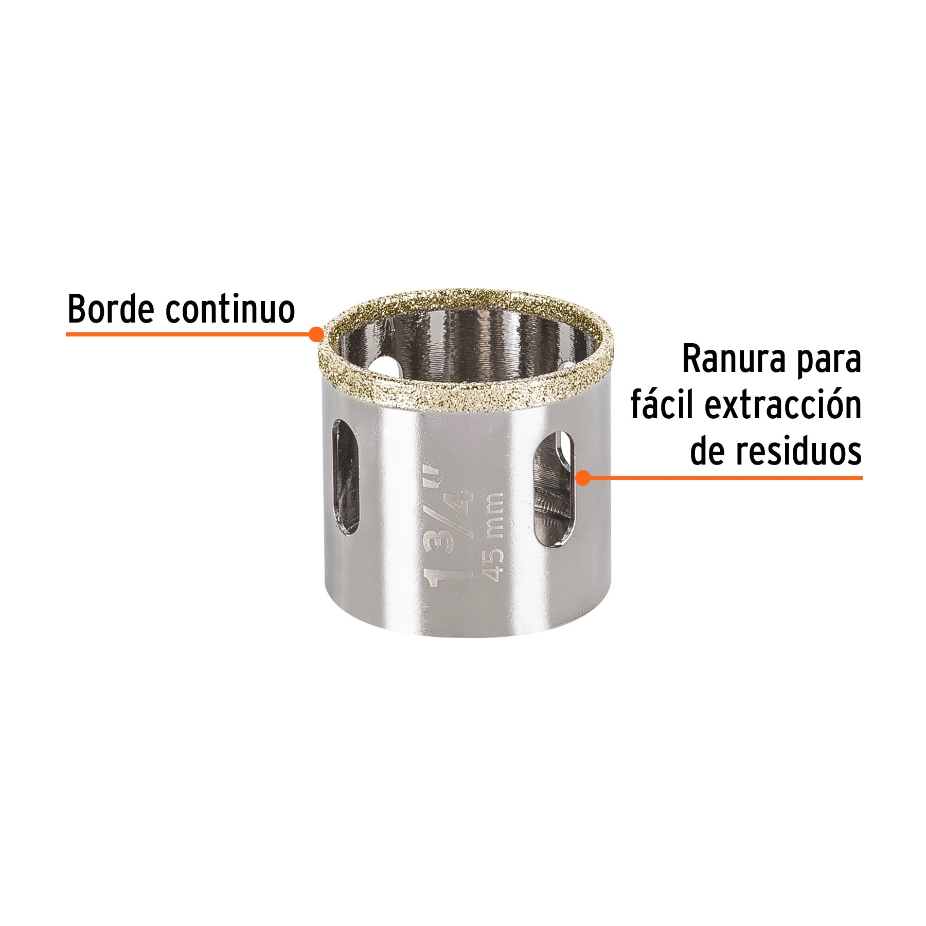 Brocasierra diamante 1-3/4" borde continuo, TRUPER