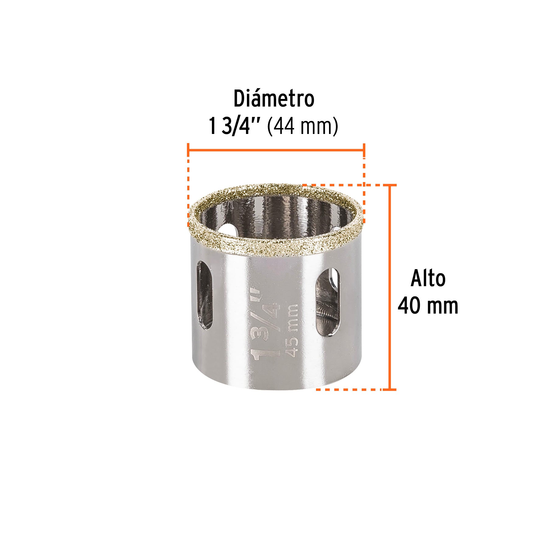 Brocasierra diamante 1-3/4" borde continuo, TRUPER