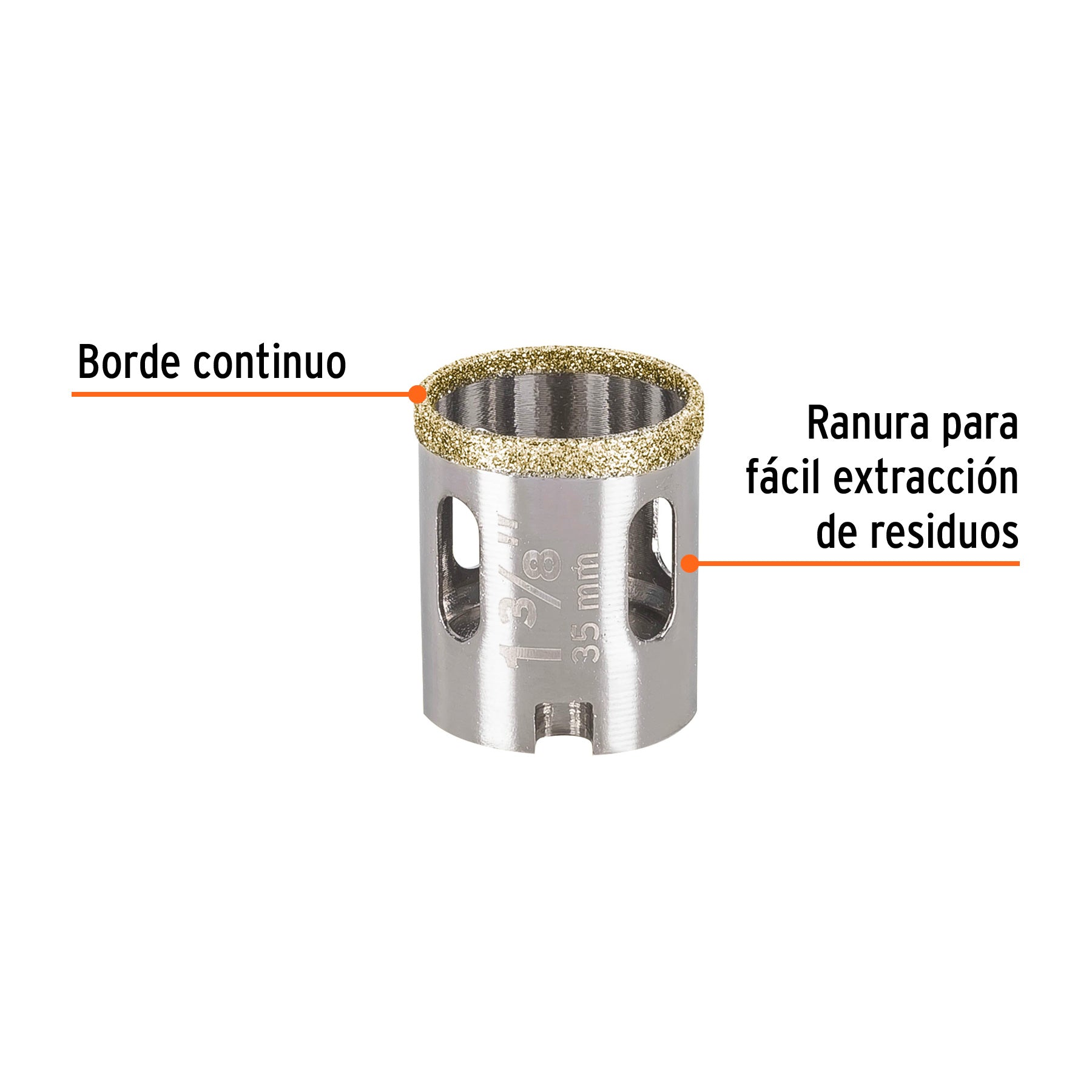 Brocasierra diamante 1-3/8" borde continuo, TRUPER