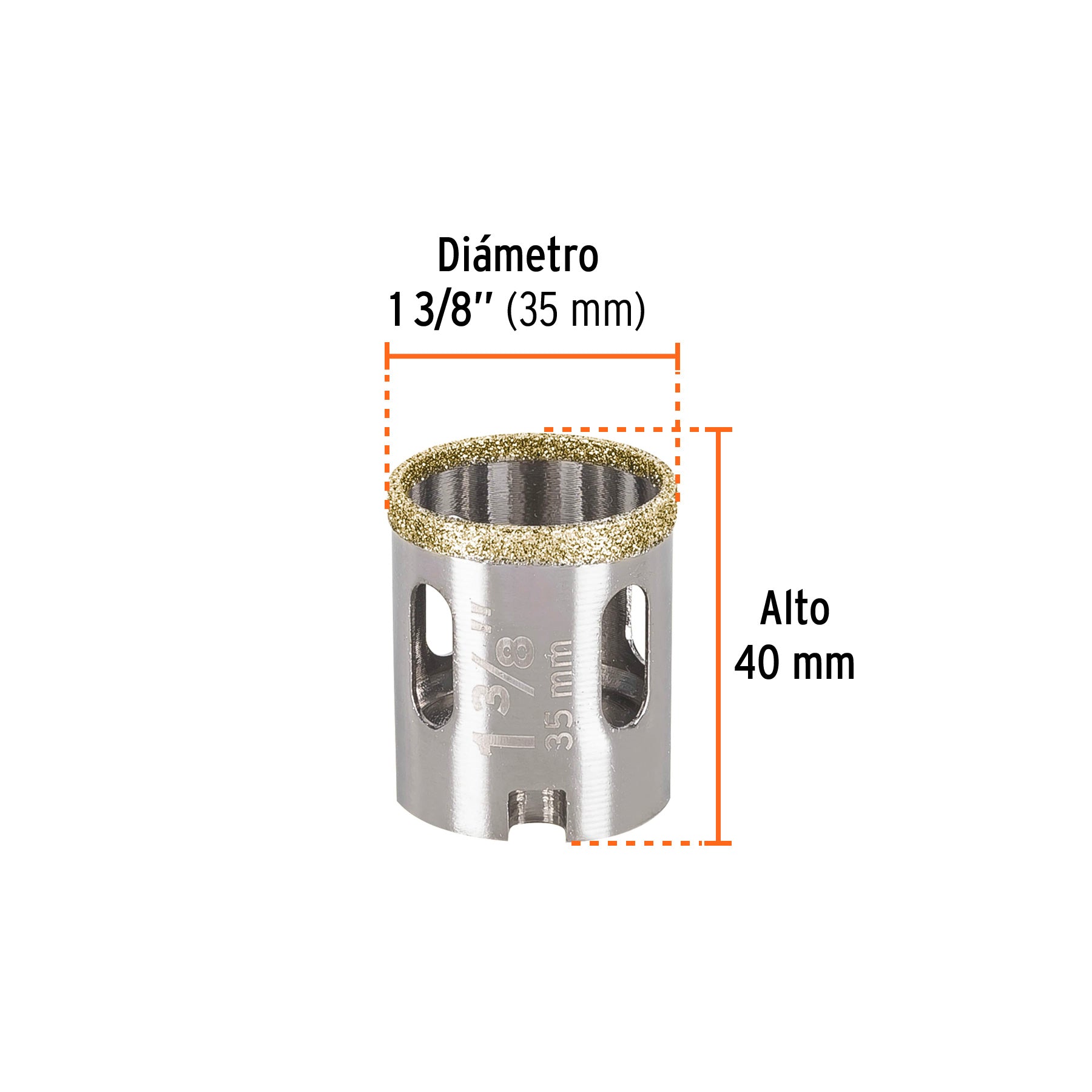 Brocasierra diamante 1-3/8" borde continuo, TRUPER