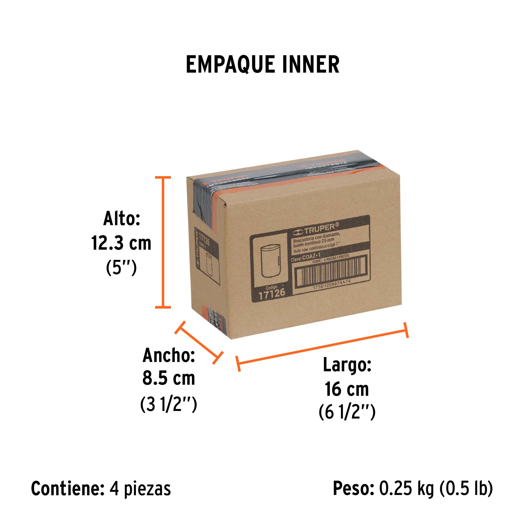 Brocasierra diamante 1" borde continuo, TRUPER - Empaque