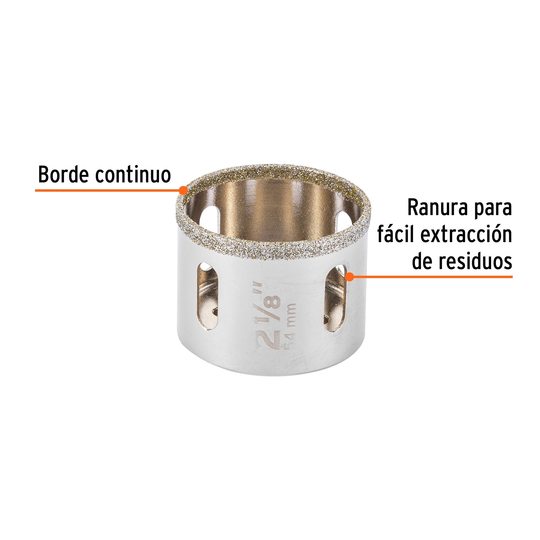 Brocasierra diamante 2-1/8" borde continuo, TRUPER
