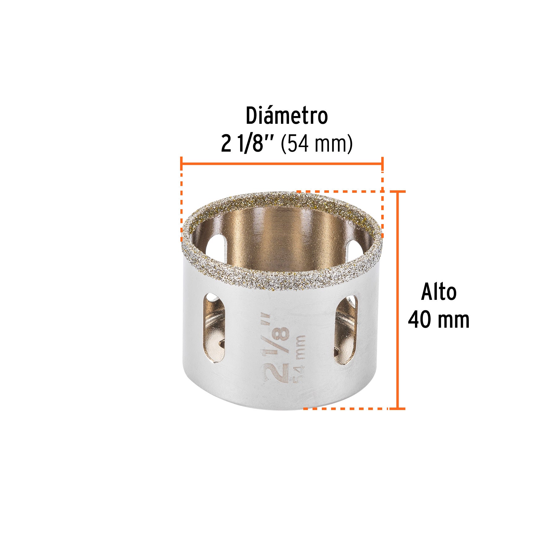 Brocasierra diamante 2-1/8" borde continuo, TRUPER