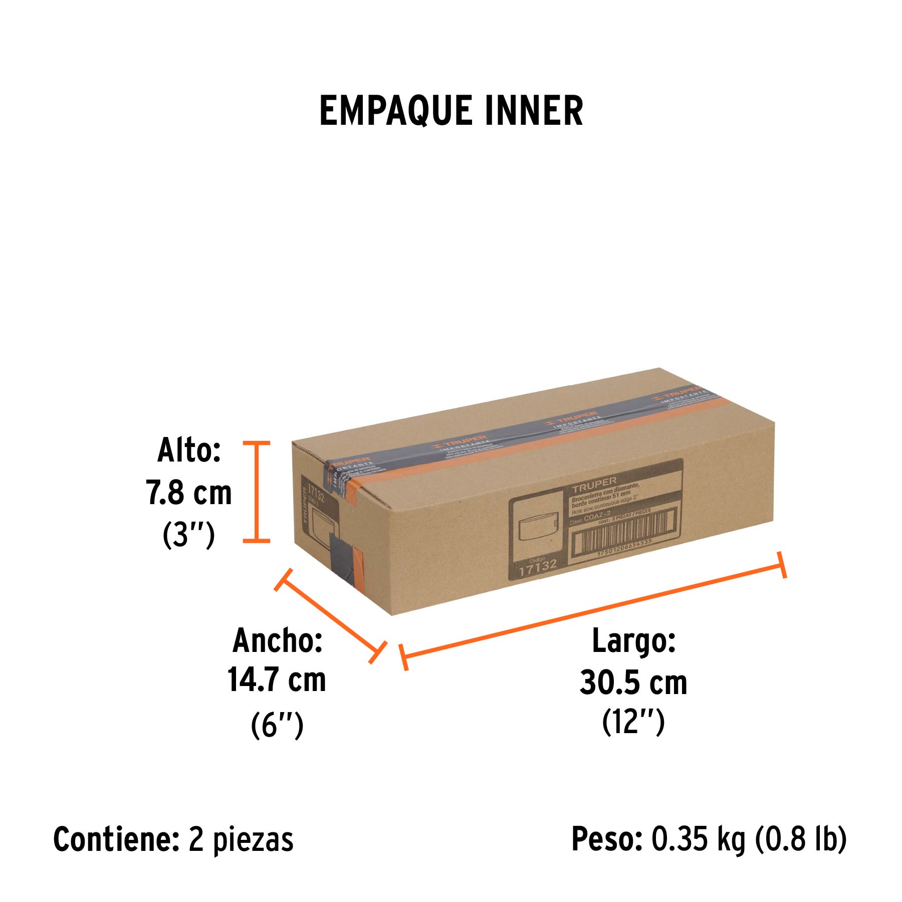Brocasierra diamante 2" borde continuo, TRUPER - Empaque