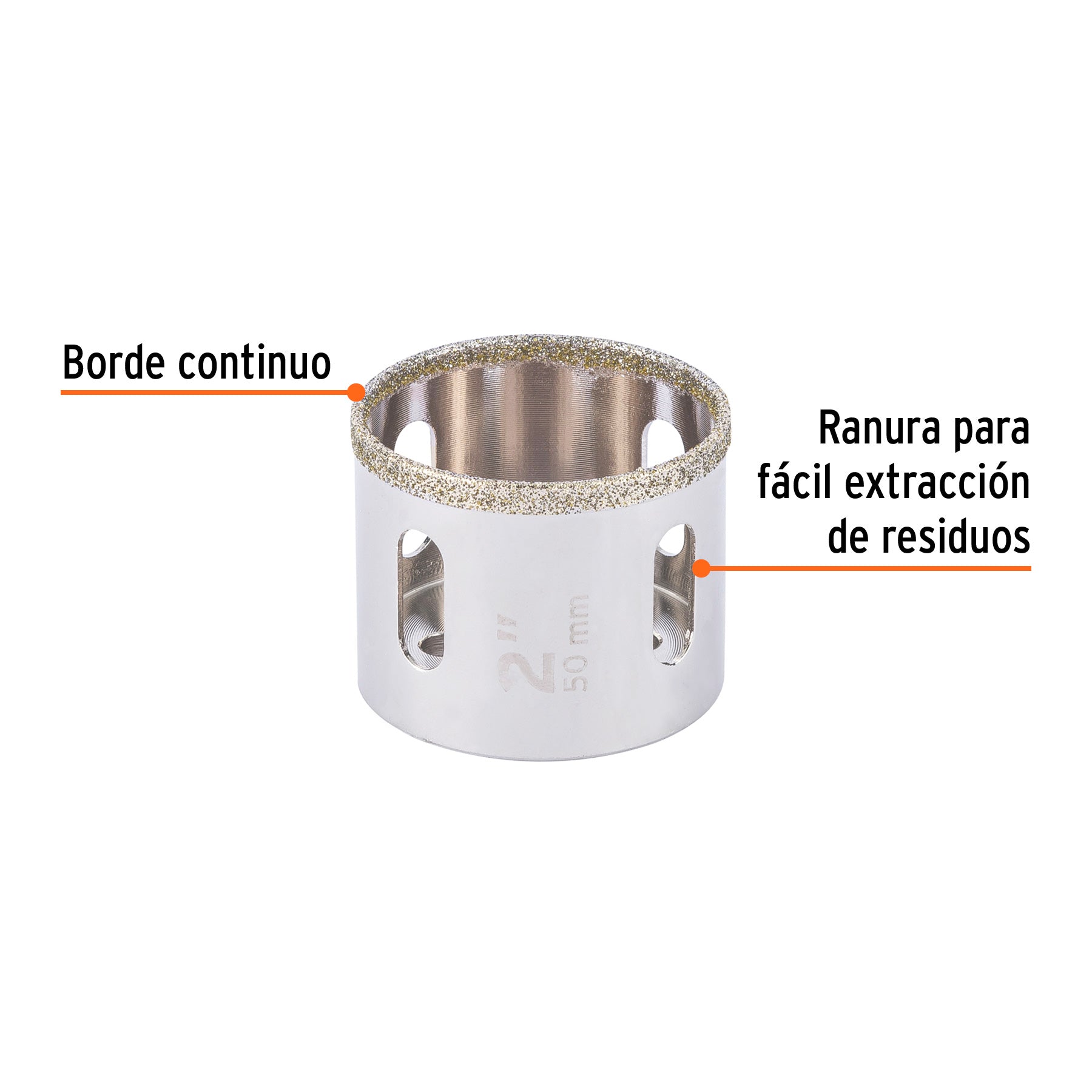 Brocasierra diamante 2" borde continuo, TRUPER