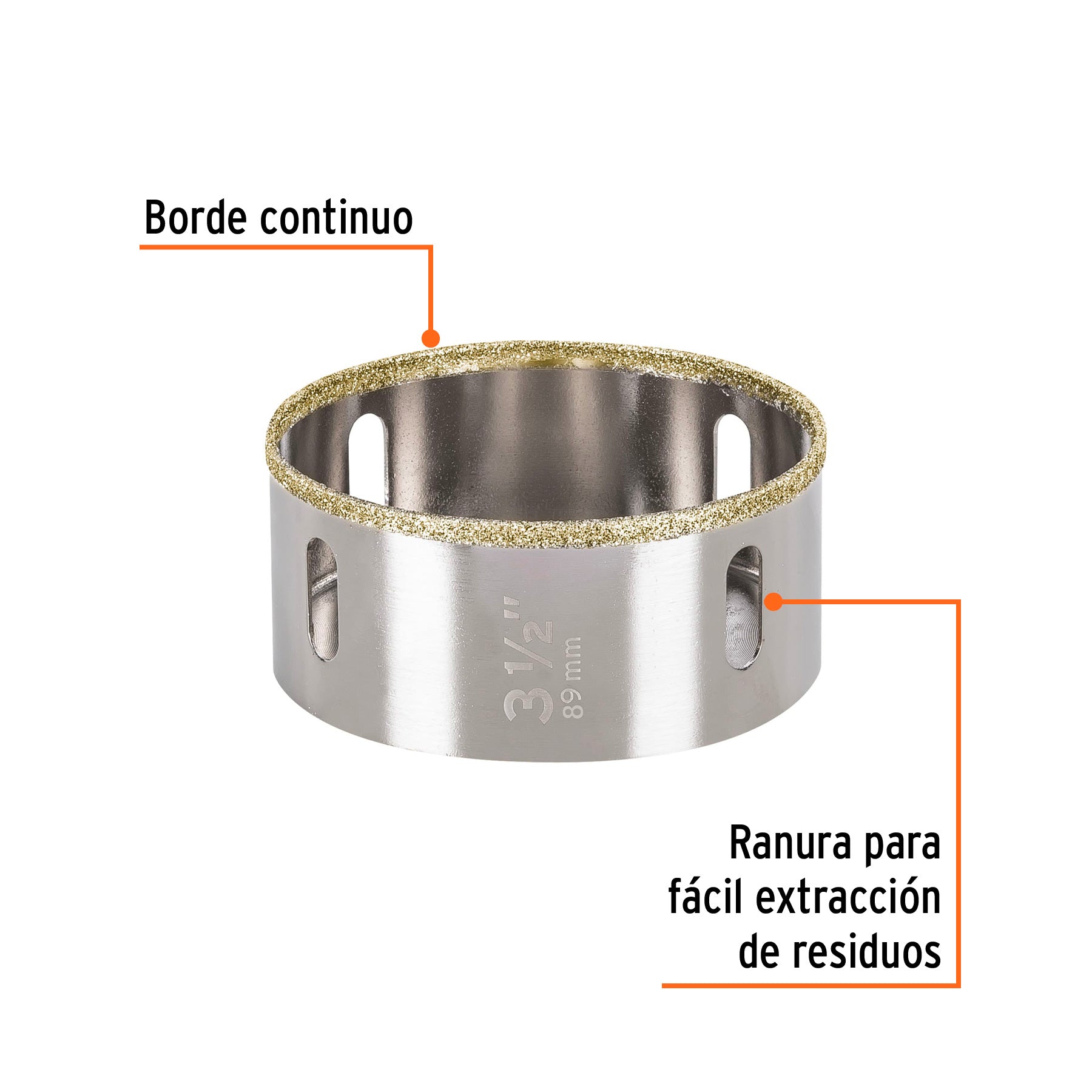 Brocasierra diamante 3-1/2" borde continuo, TRUPER