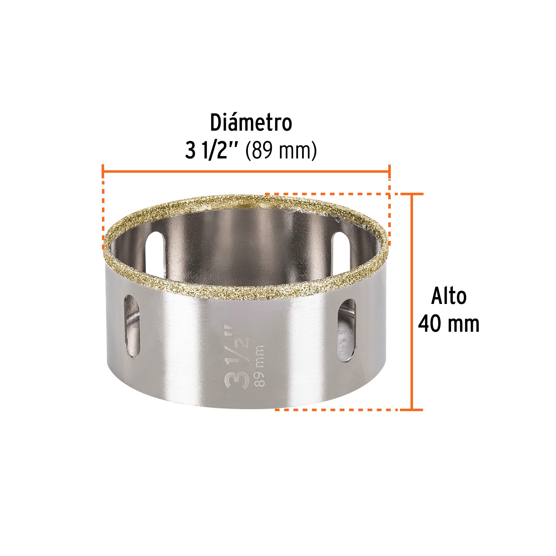 Brocasierra diamante 3-1/2" borde continuo, TRUPER