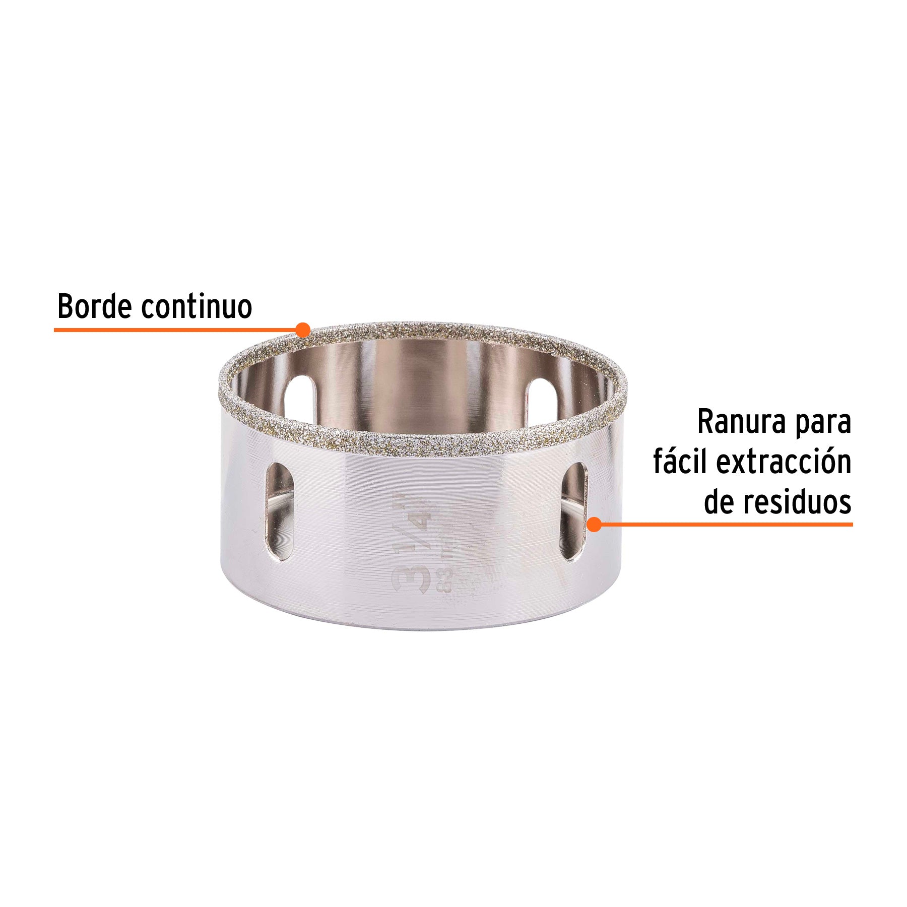 Brocasierra diamante 3-1/4" borde continuo, TRUPER