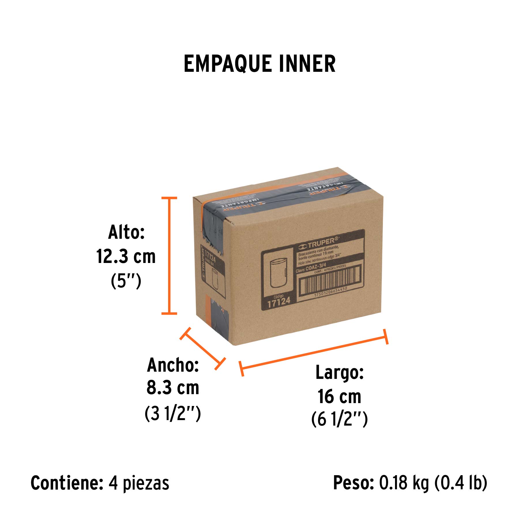 Brocasierra diamante 3/4" borde continuo, TRUPER - Empaque