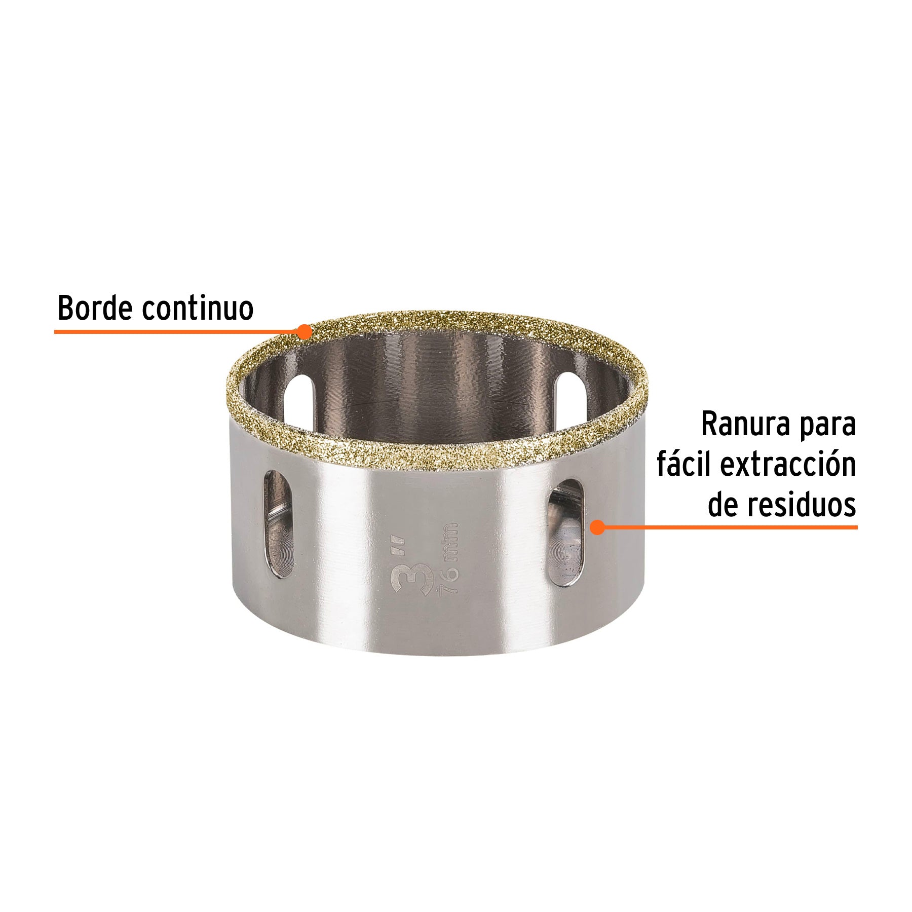 Brocasierra diamante 3" borde continuo, TRUPER
