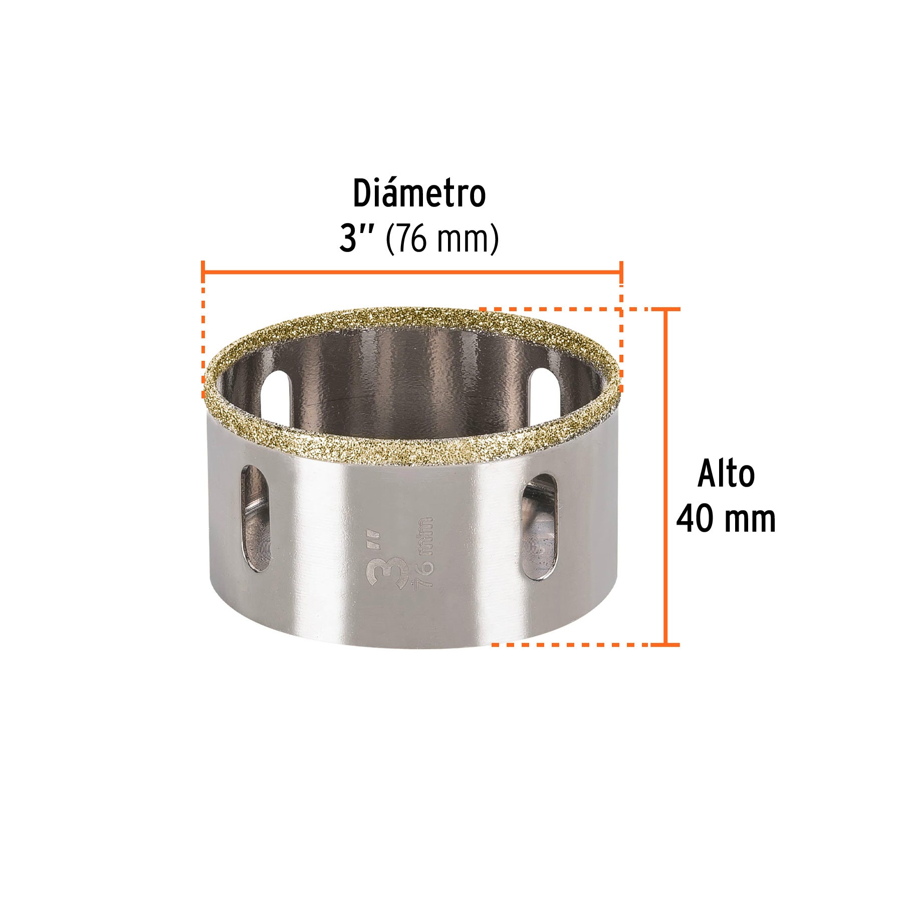 Brocasierra diamante 3" borde continuo, TRUPER