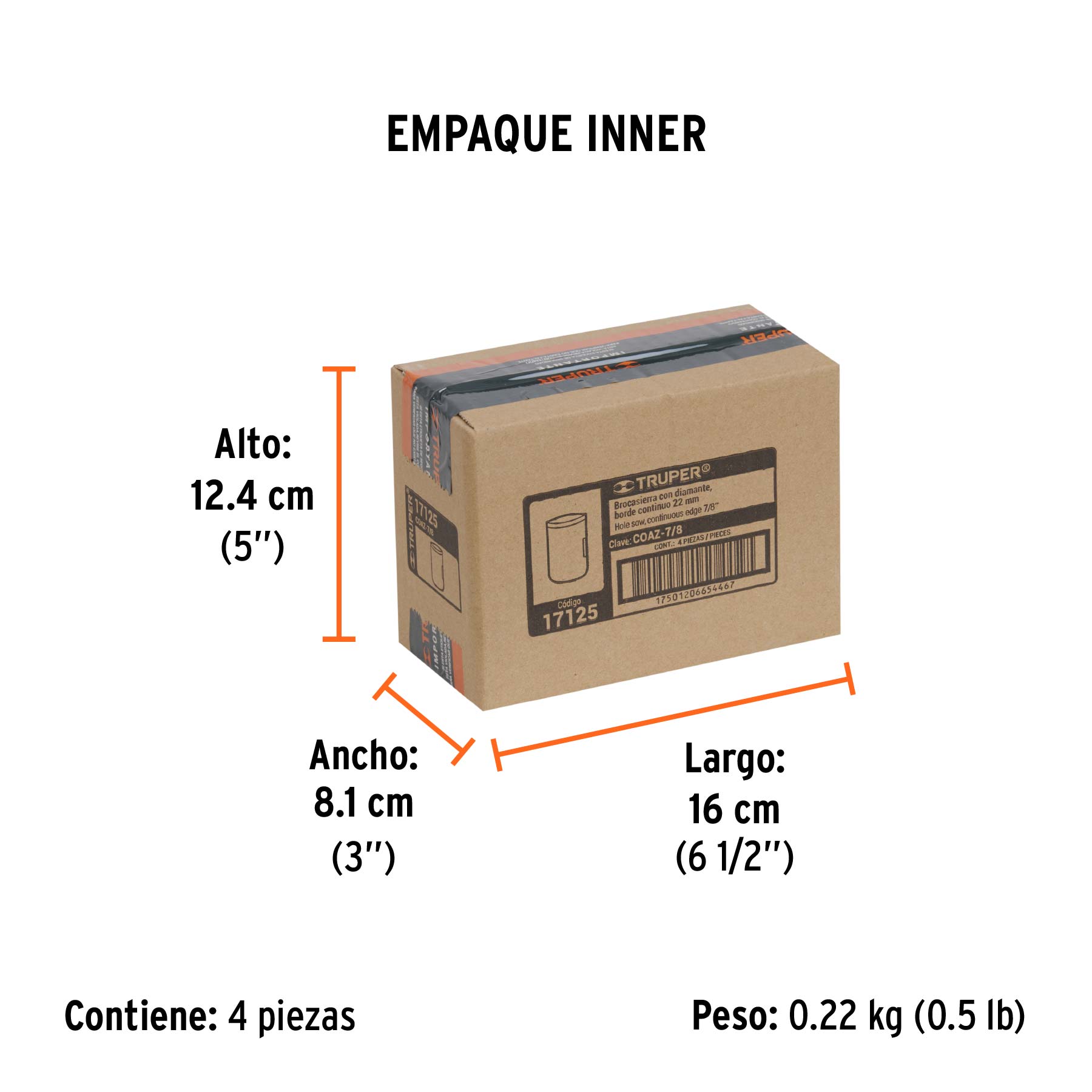 Brocasierra diamante 7/8" borde continuo, TRUPER - Empaque