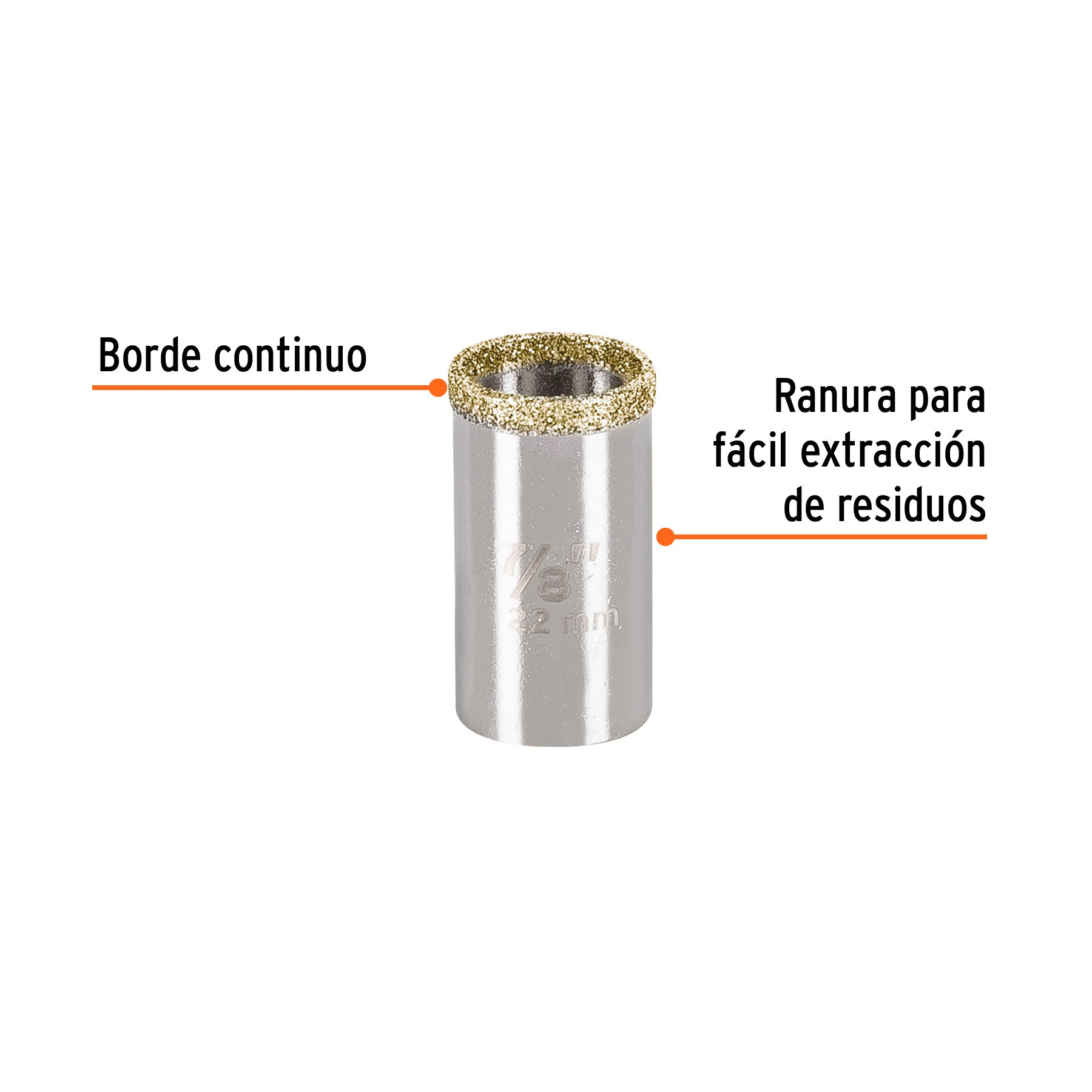 Brocasierra diamante 7/8" borde continuo, TRUPER