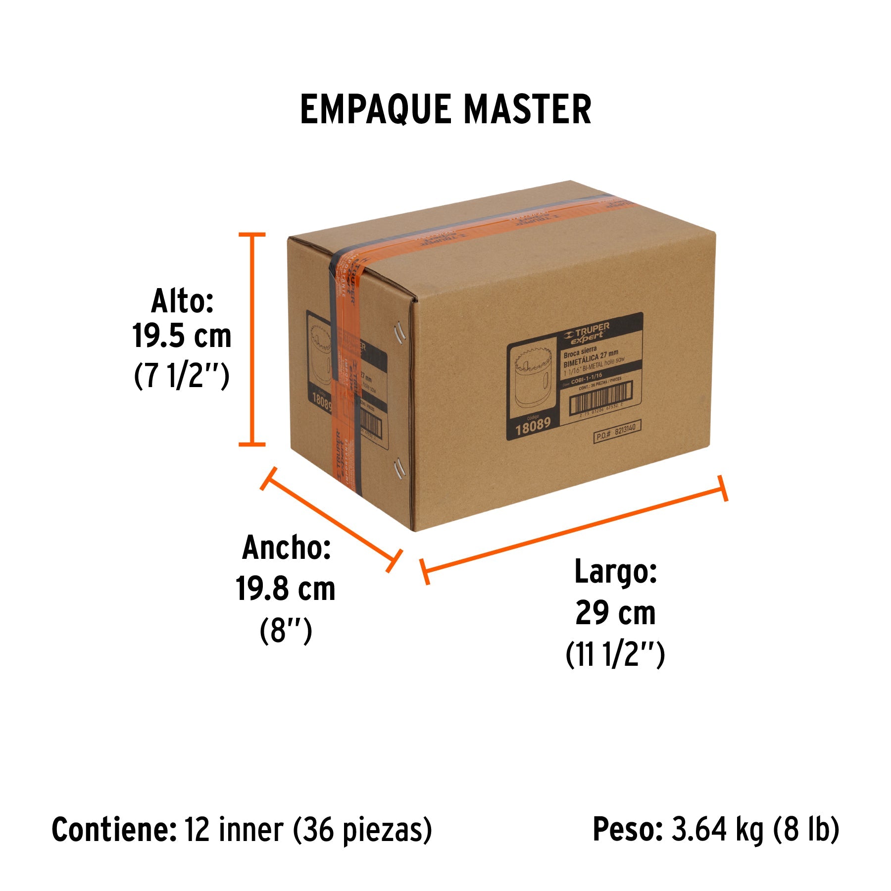 Brocasierra bimetálica 1-1/16", TRUPER EXPERT - Empaque