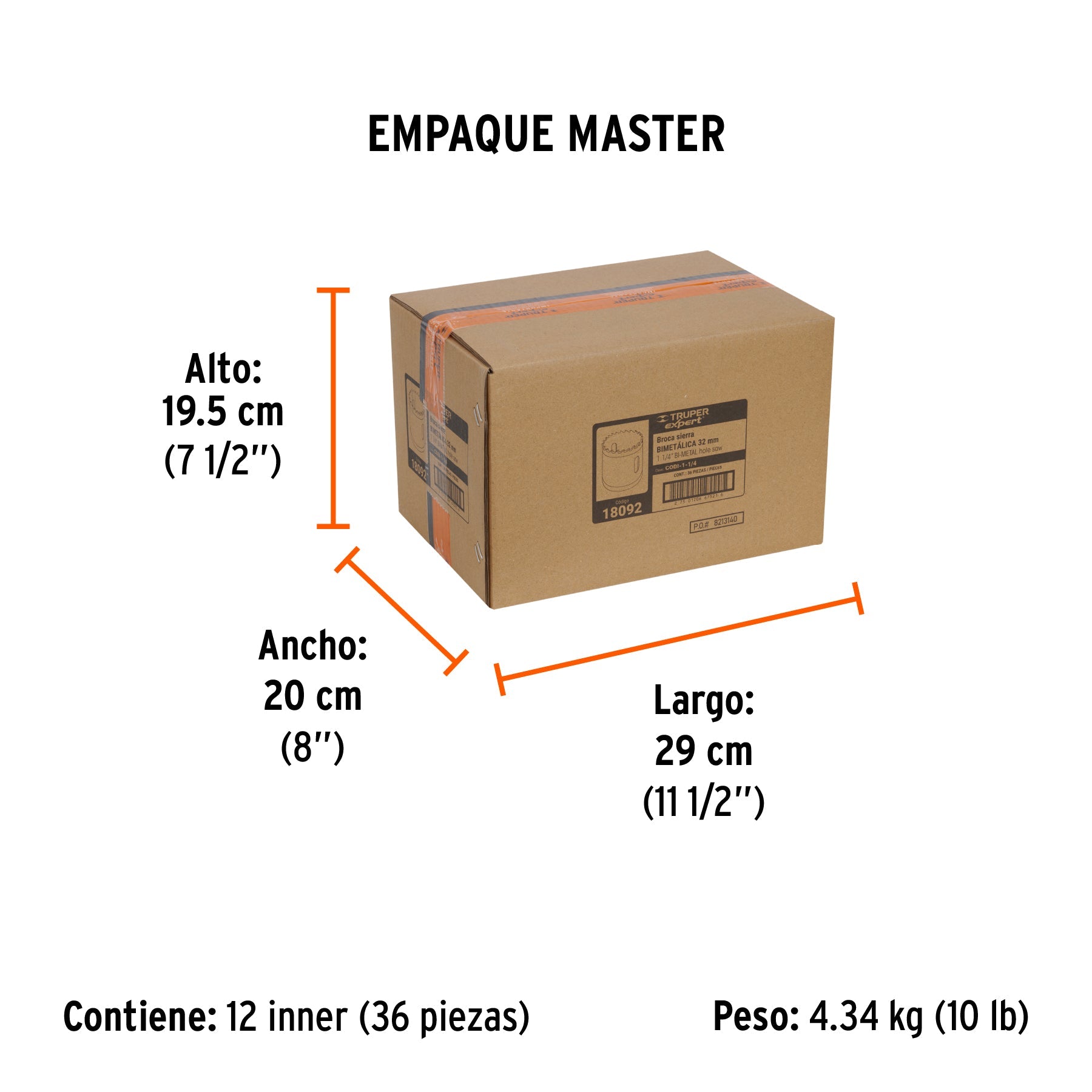 Brocasierra bimetálica 1-1/4", TRUPER EXPERT - Empaque