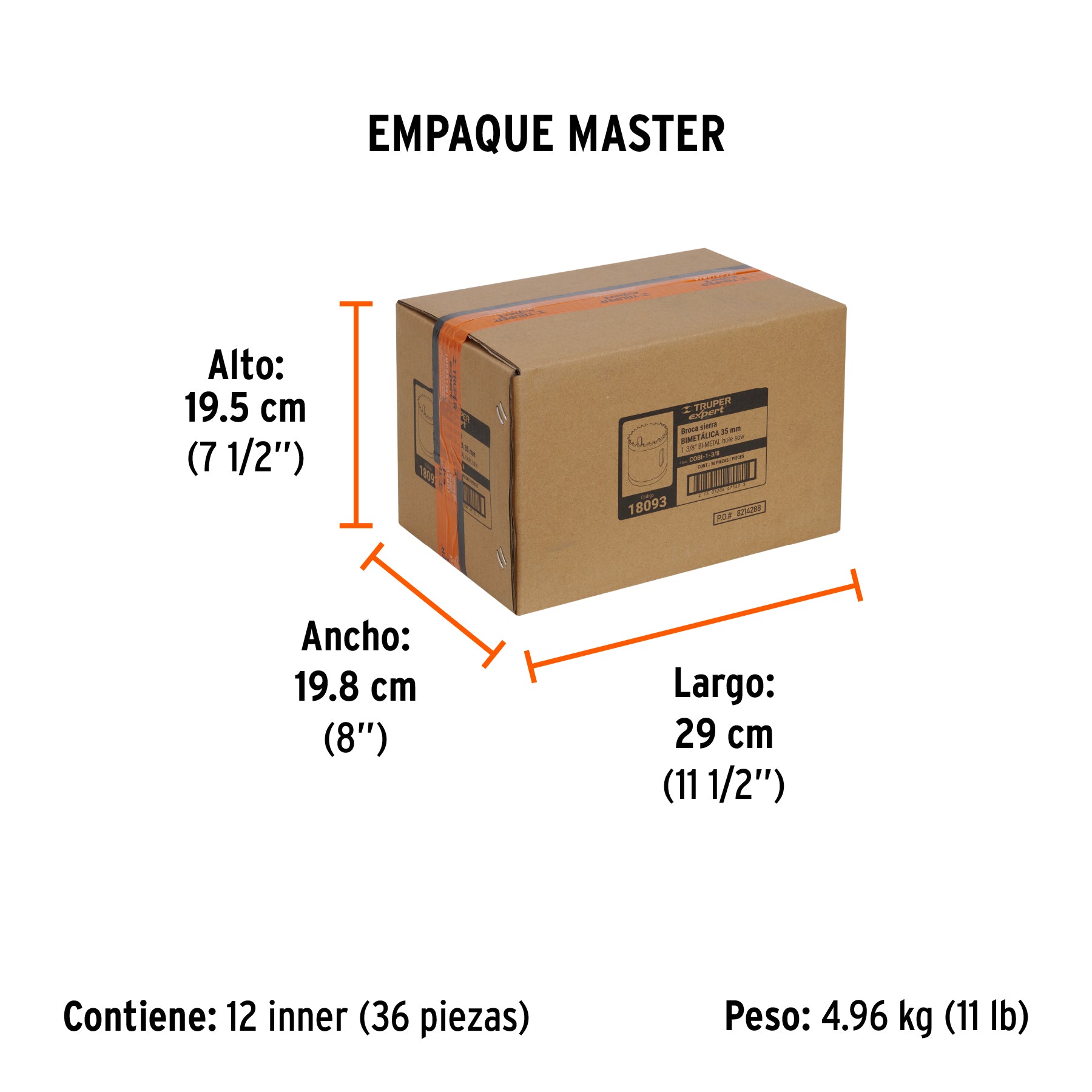 Brocasierra bimetálica 1-3/8", TRUPER EXPERT - Empaque