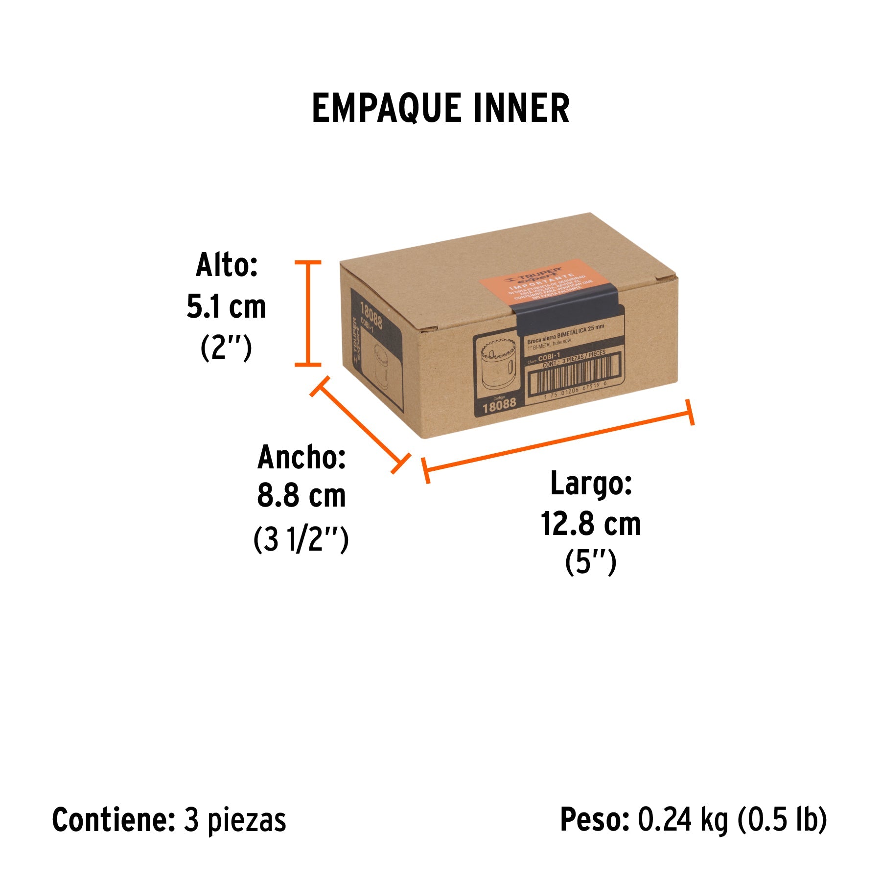 Brocasierra bimetálica 1", TRUPER EXPERT - Empaque