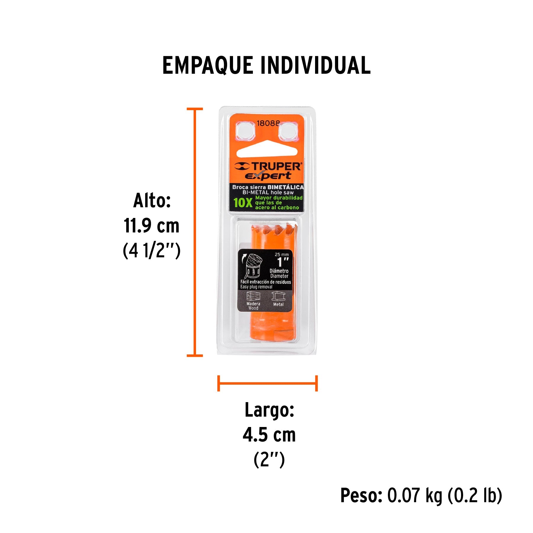 Brocasierra bimetálica 1", TRUPER EXPERT - Empaque
